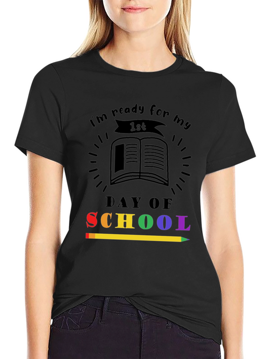Ready for 1st Day of School T-Shirt - Rainbow Pencil