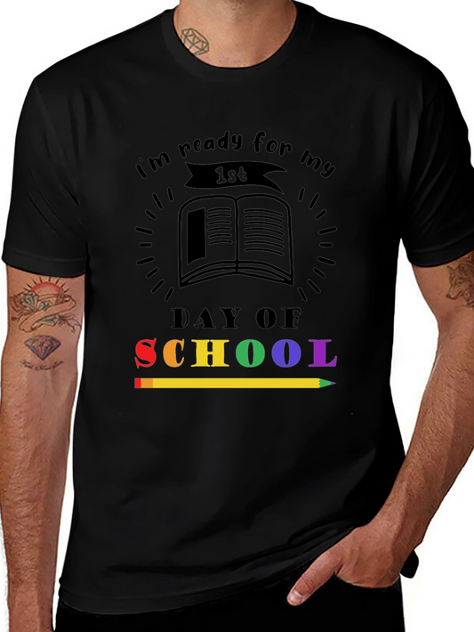 Ready for 1st Day of School T-Shirt - Rainbow Pencil
