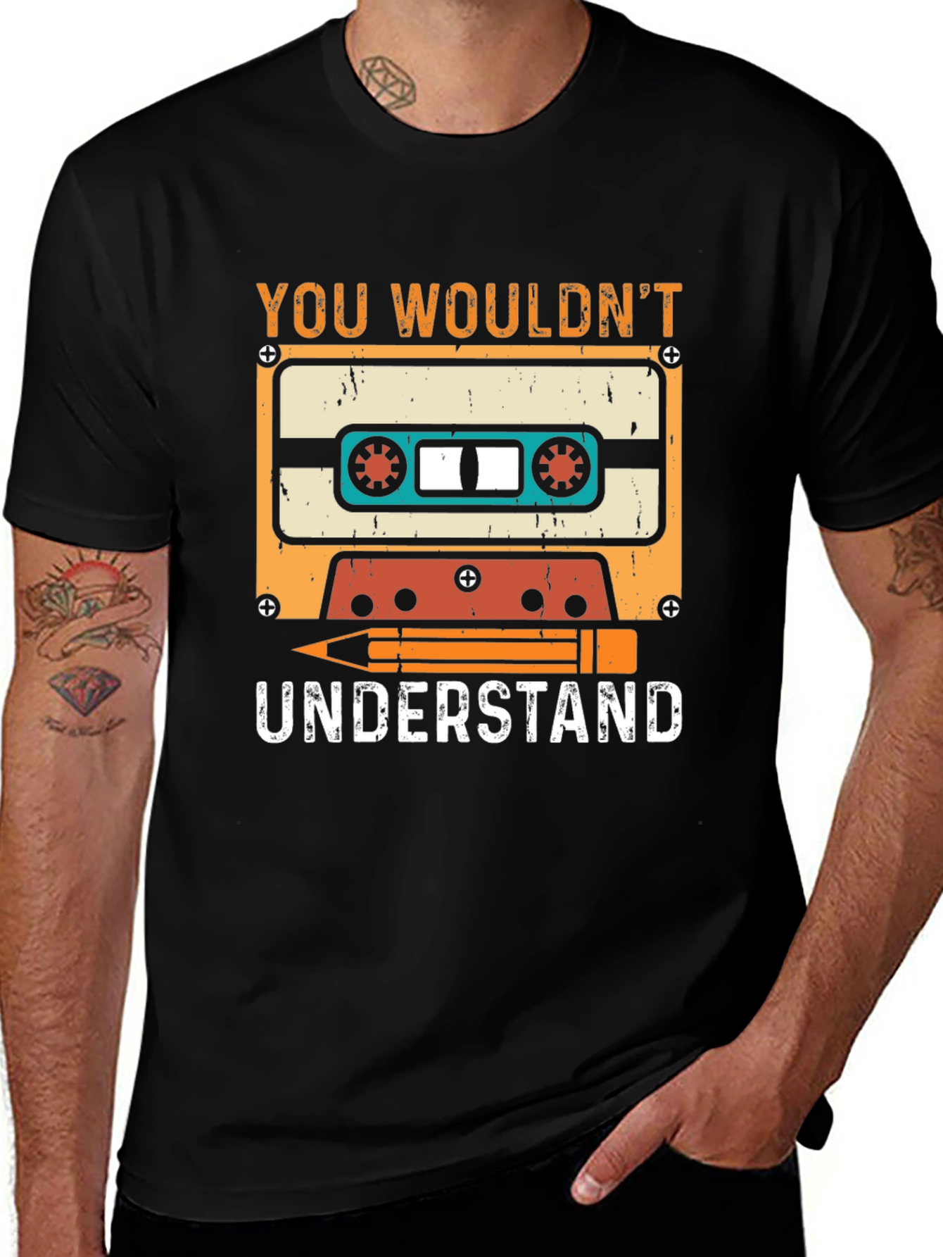 Retro Cassette & Pencil T-Shirt - You Wouldnt Understand