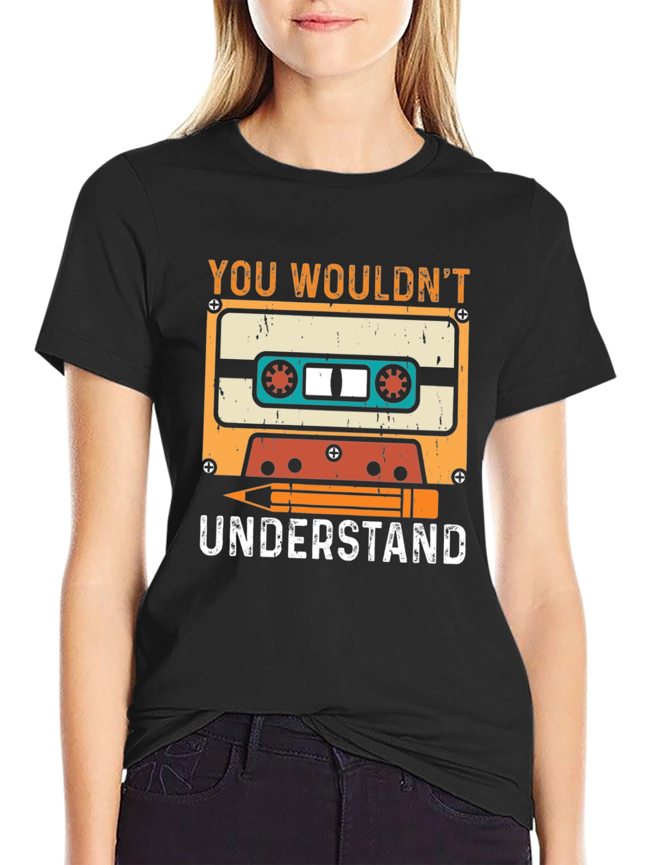 Retro Cassette & Pencil T-Shirt - You Wouldnt Understand