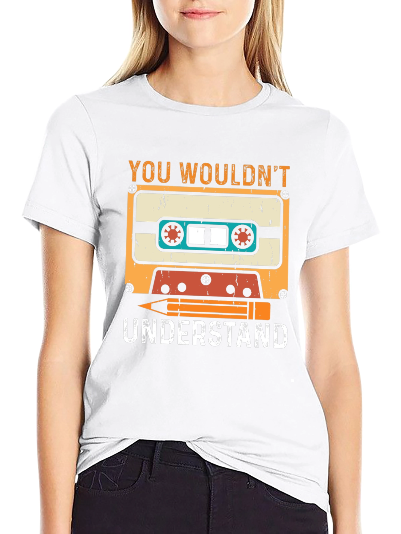 Retro Cassette & Pencil T-Shirt - You Wouldnt Understand
