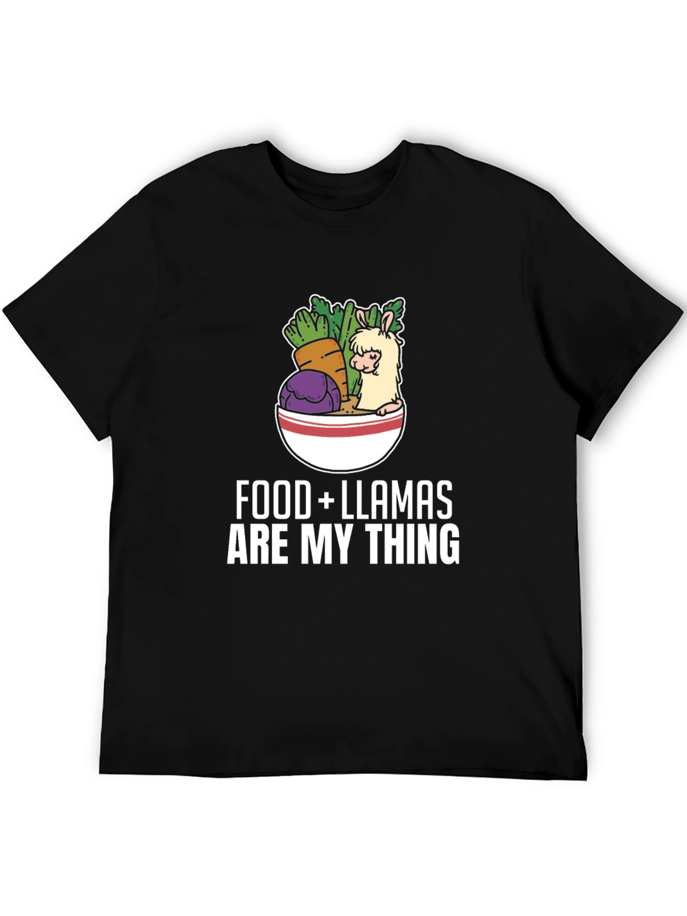 Food and Llamas T-Shirt: Graphic Tee