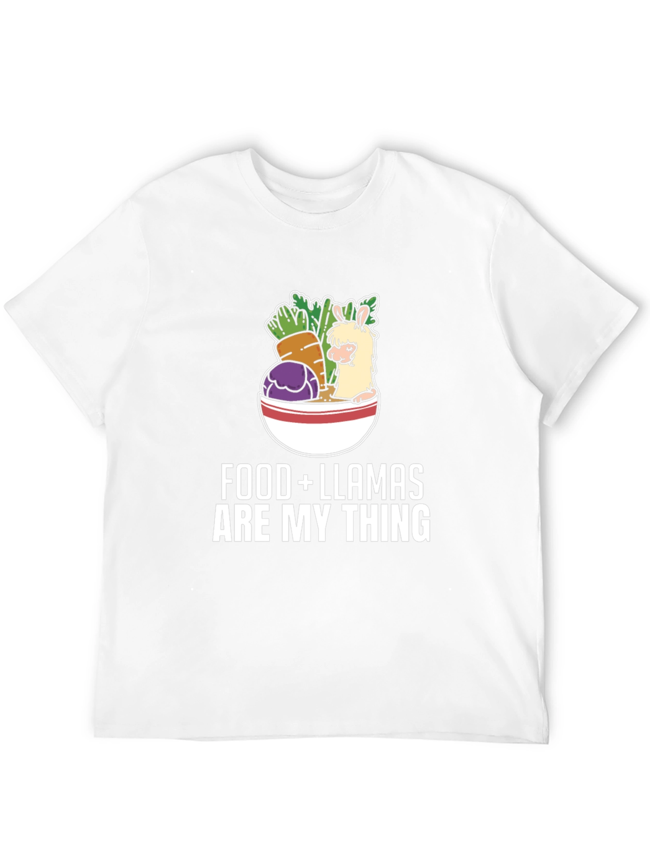 Food and Llamas T-Shirt: Graphic Tee