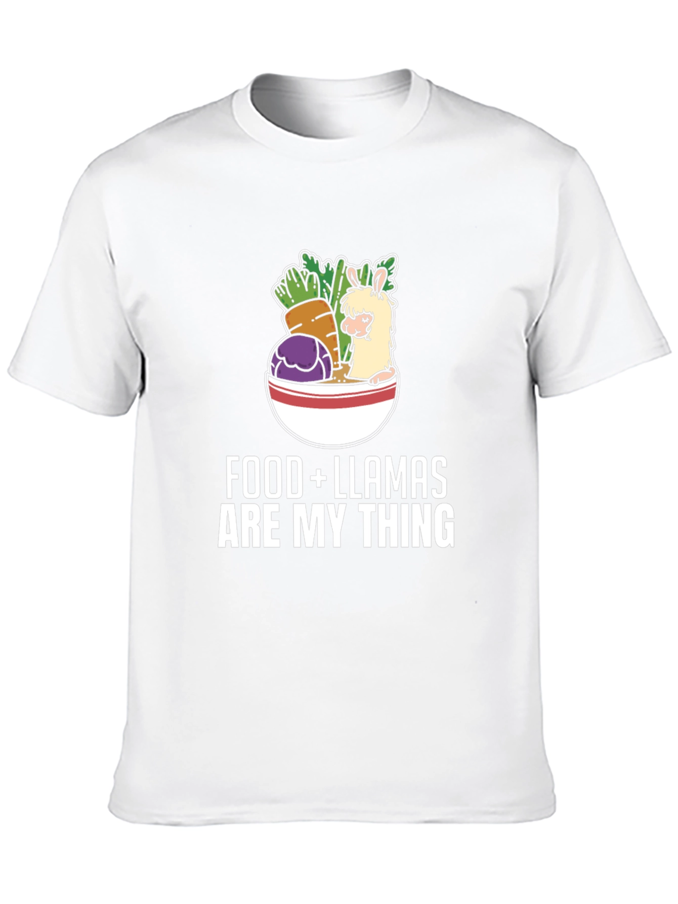 Food and Llamas T-Shirt: Graphic Tee