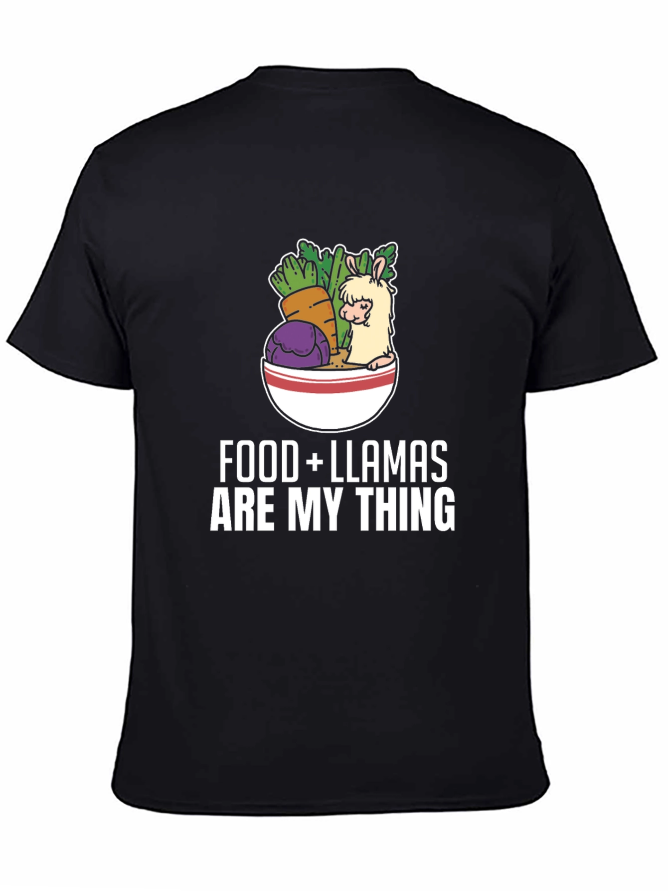Food and Llamas T-Shirt: Graphic Tee