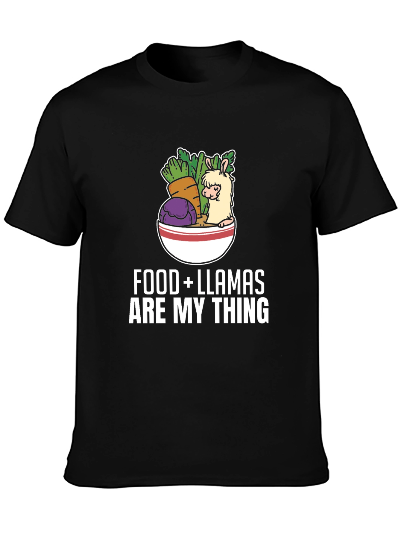 Food and Llamas T-Shirt: Graphic Tee