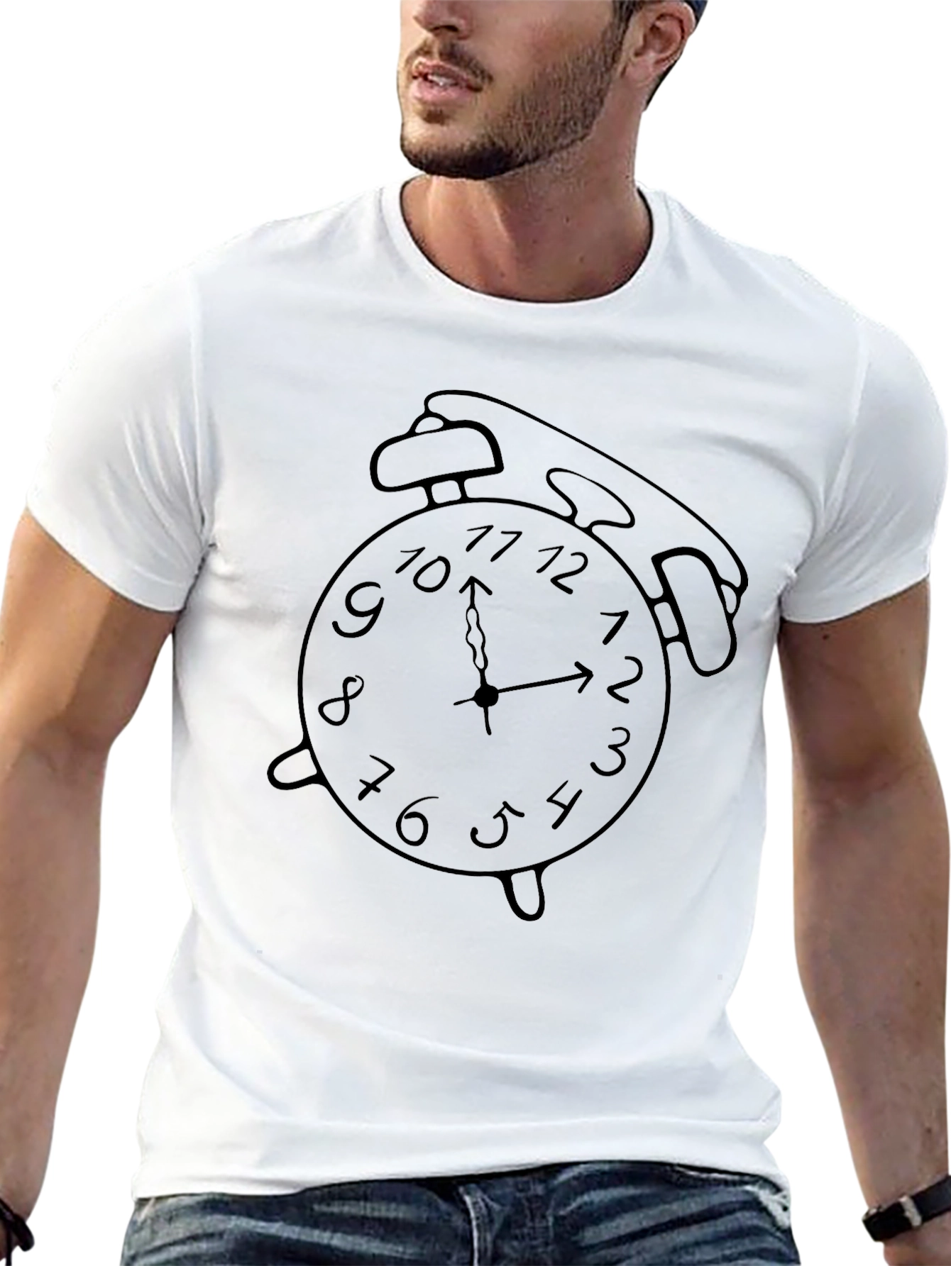 Alarm Clock Graphic T-Shirt - Black