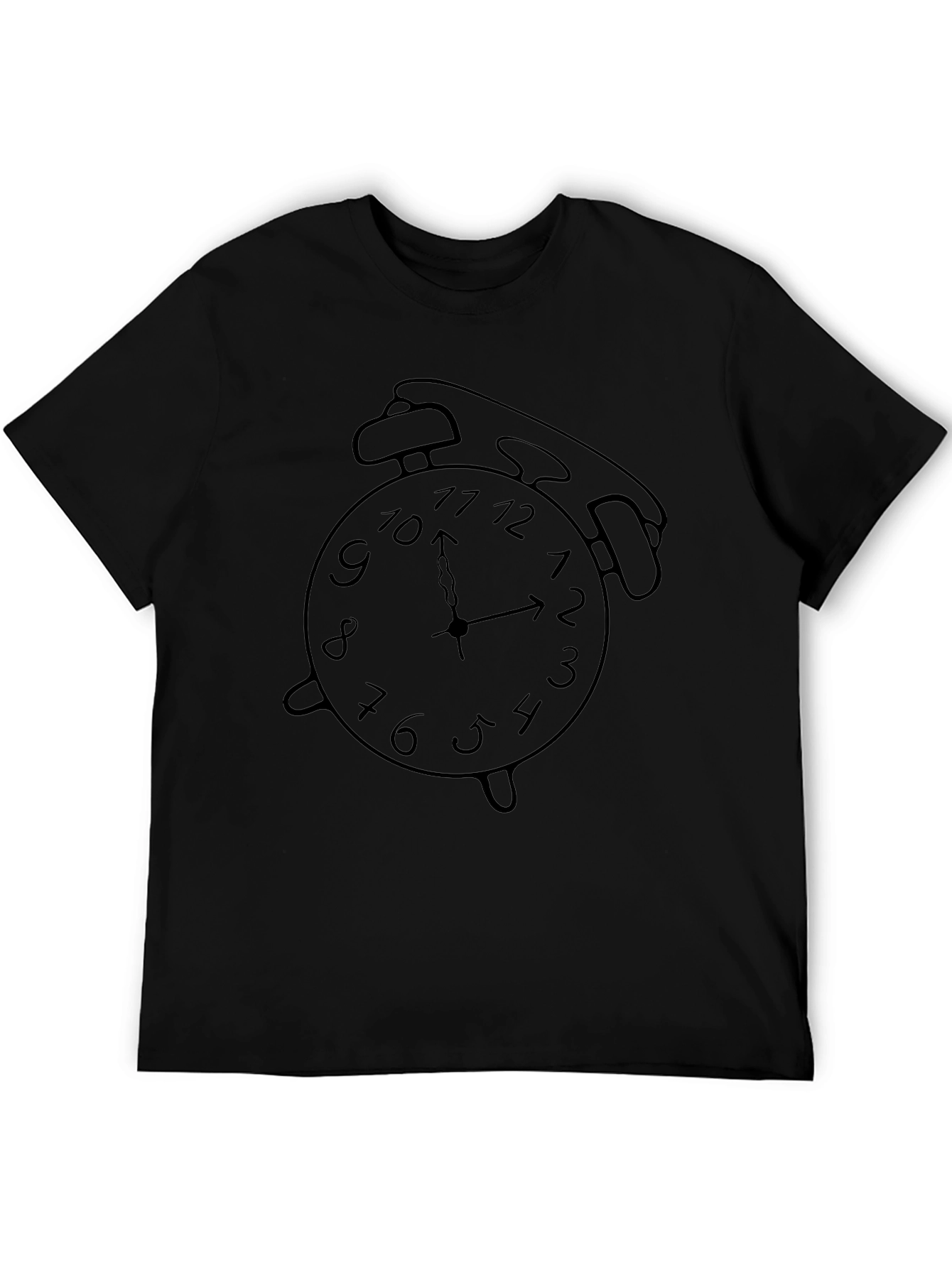 Alarm Clock Graphic T-Shirt - Black