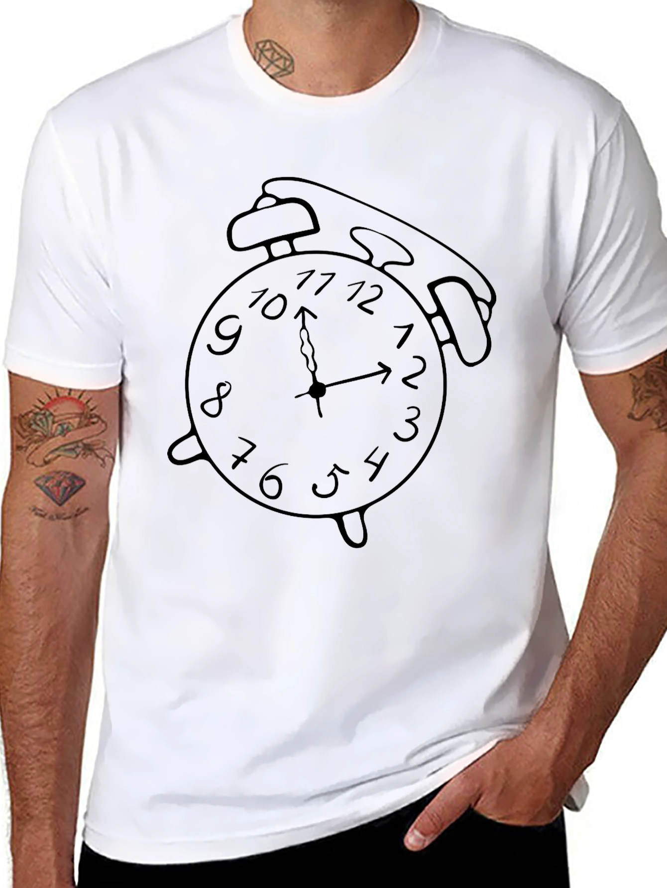 Alarm Clock Graphic T-Shirt - Black