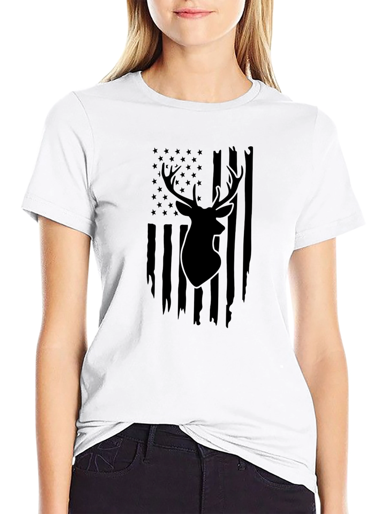 Deer American Flag T-Shirt