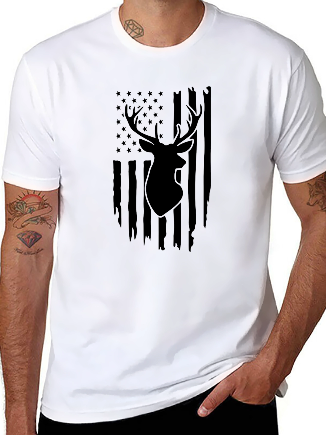 Deer American Flag T-Shirt