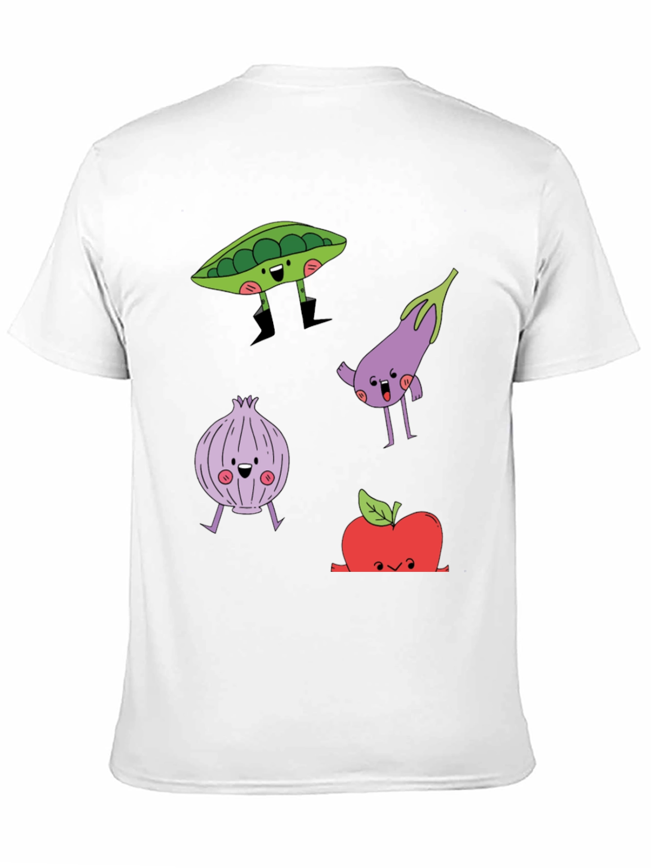 Cartoon Vegetables Graphic Print T-Shirt