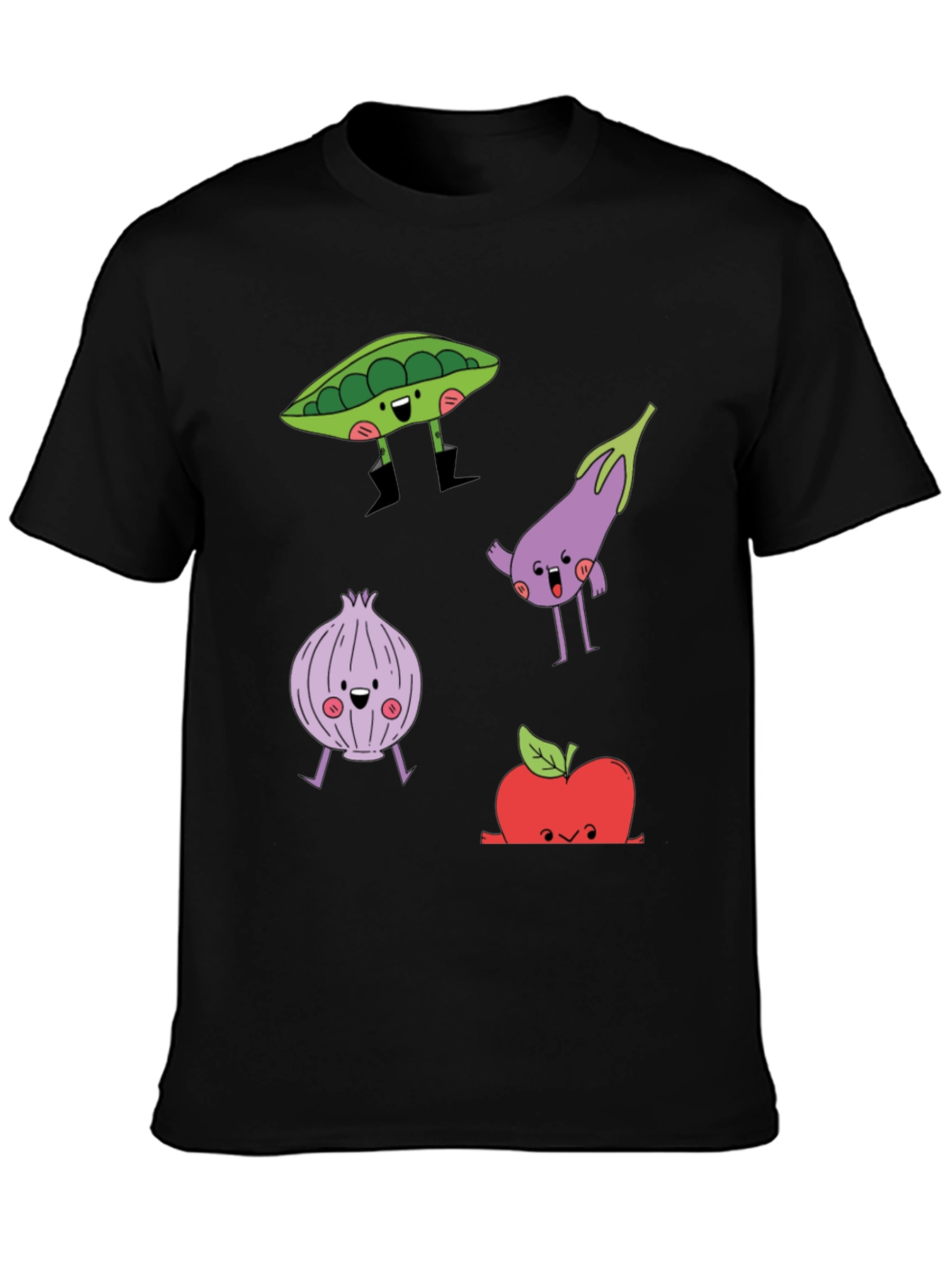 Cartoon Vegetables Graphic Print T-Shirt