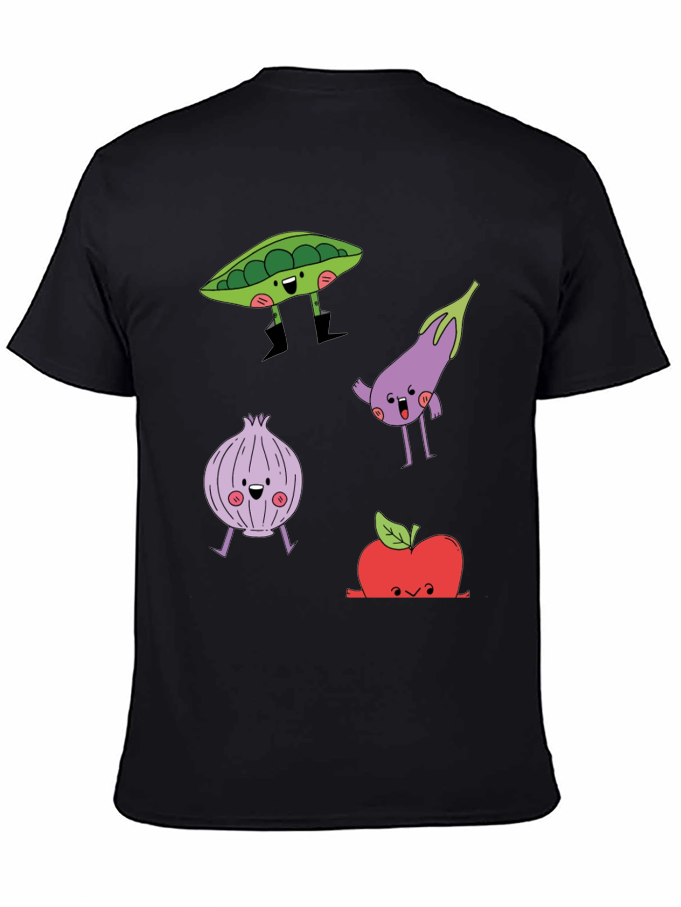 Cartoon Vegetables Graphic Print T-Shirt