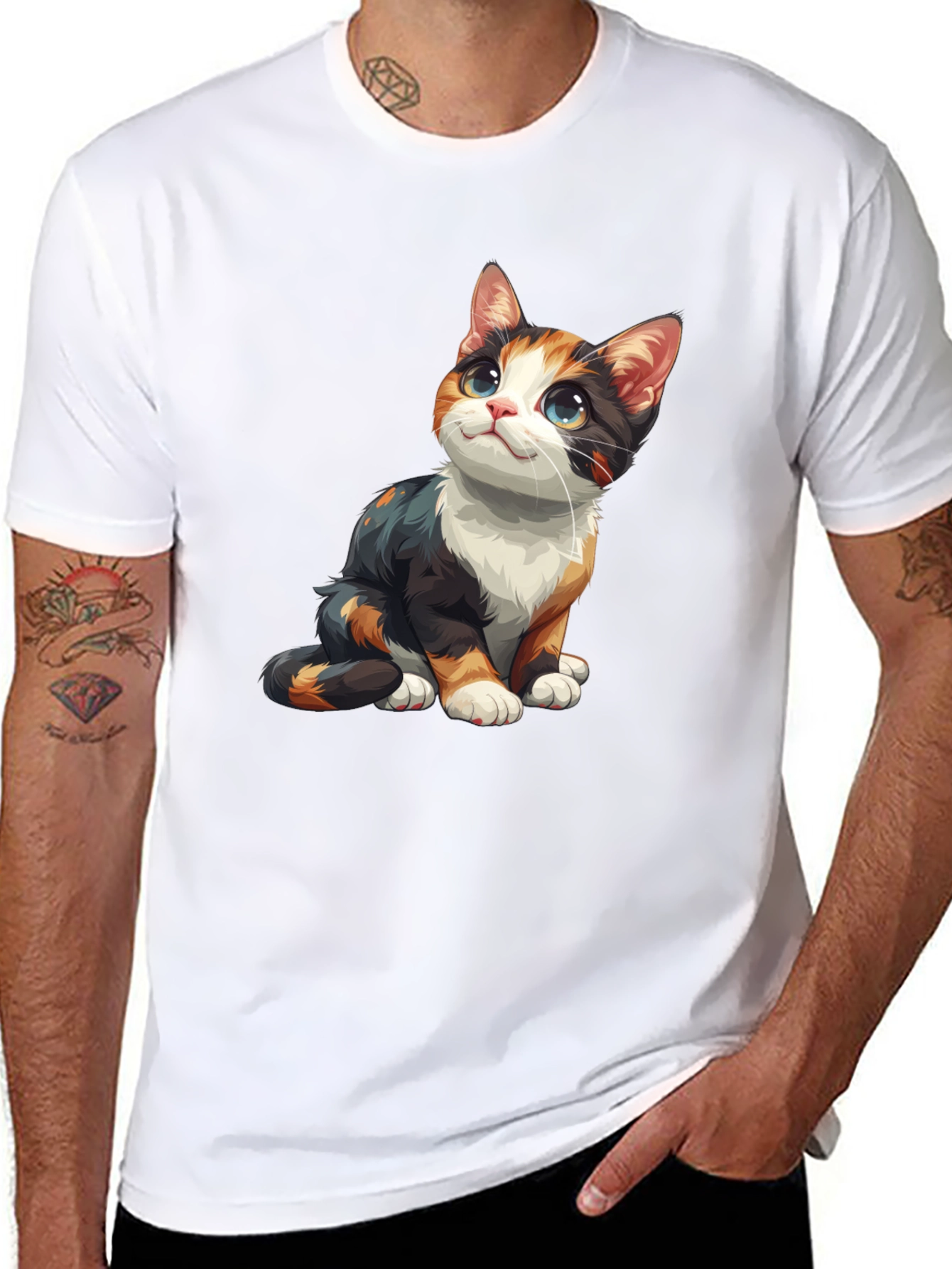 Calico Cat Graphic Tee - Cute Kitten Shirt