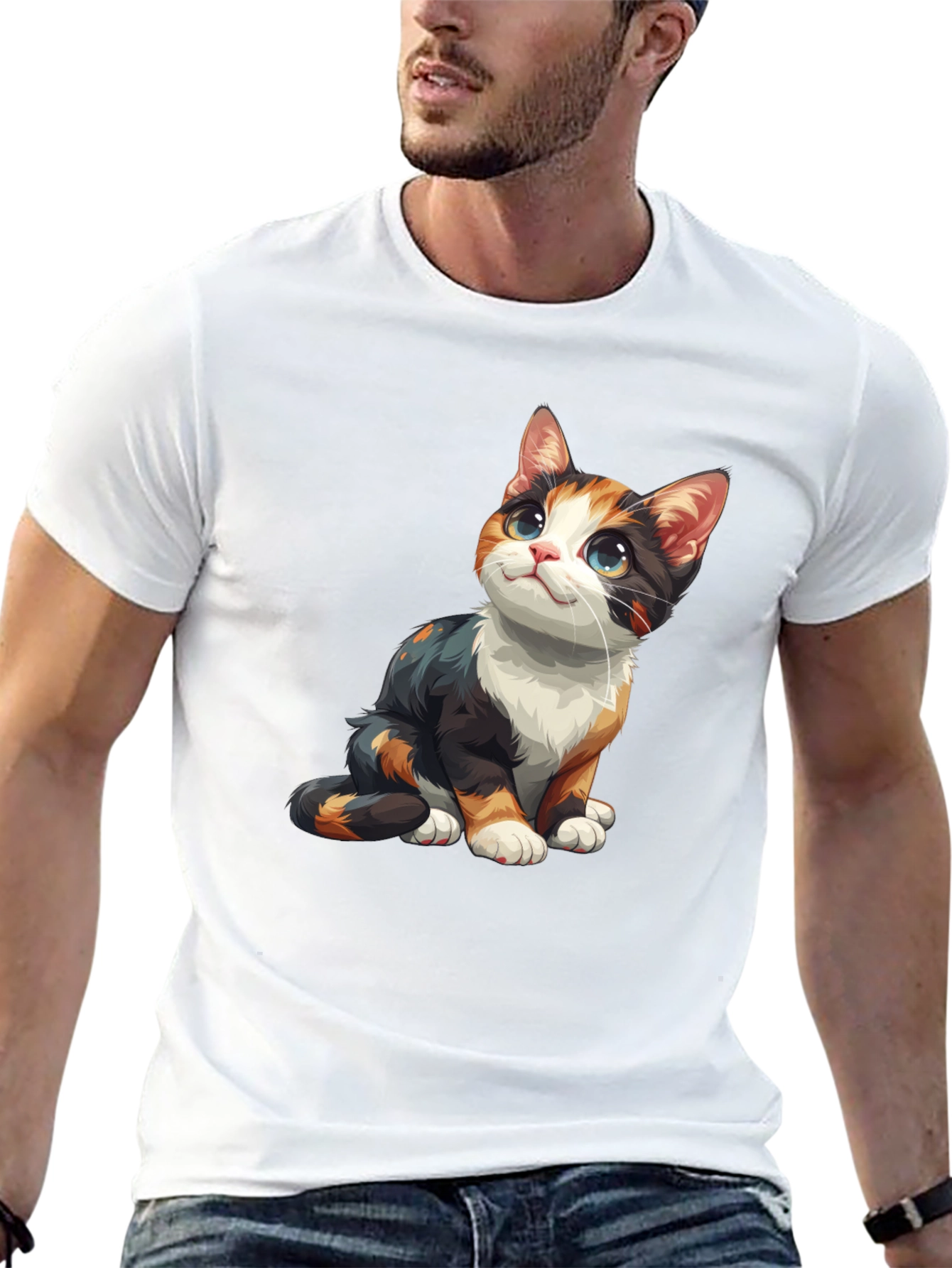 Calico Cat Graphic Tee - Cute Kitten Shirt