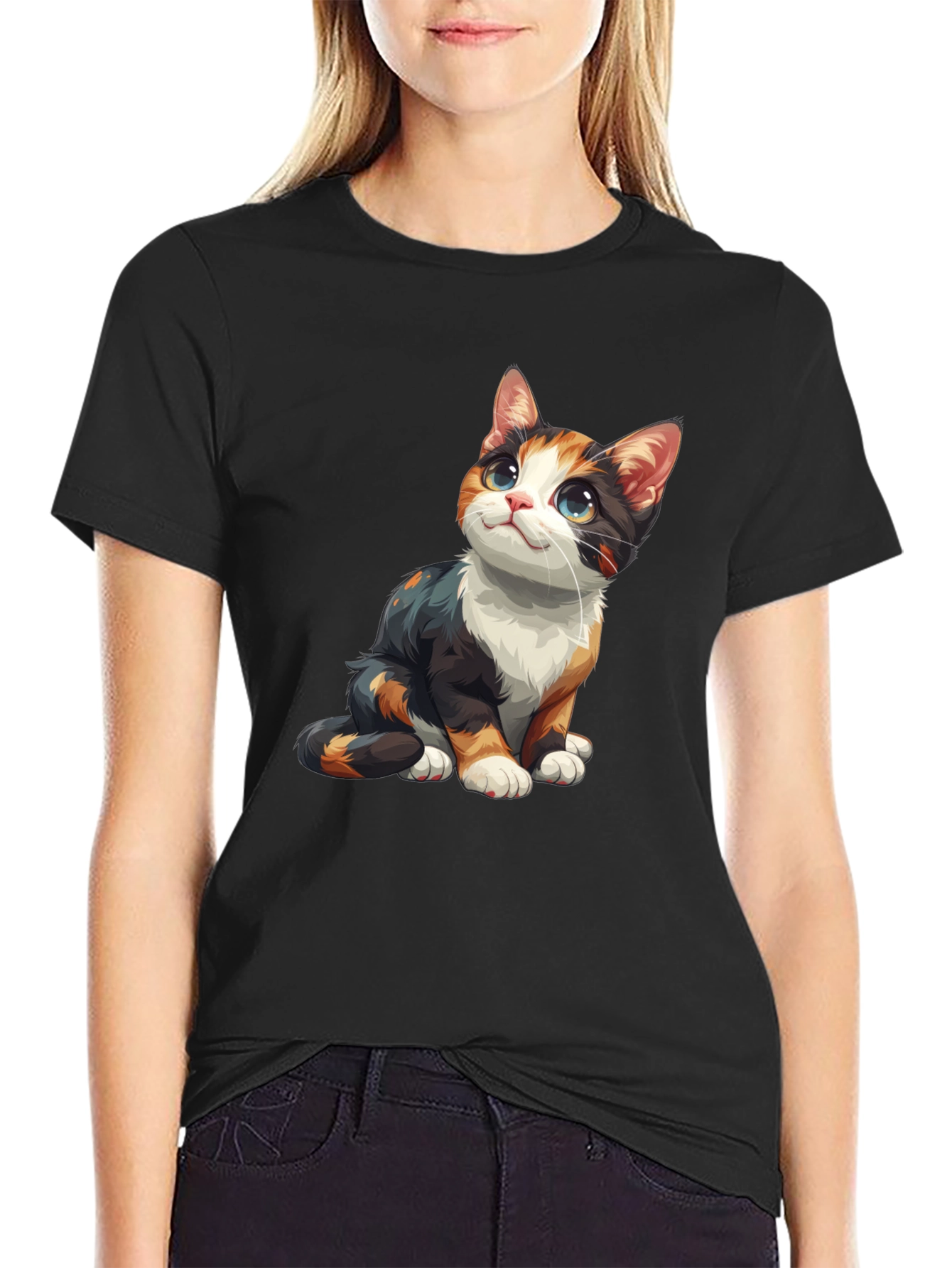 Calico Cat Graphic Tee - Cute Kitten Shirt