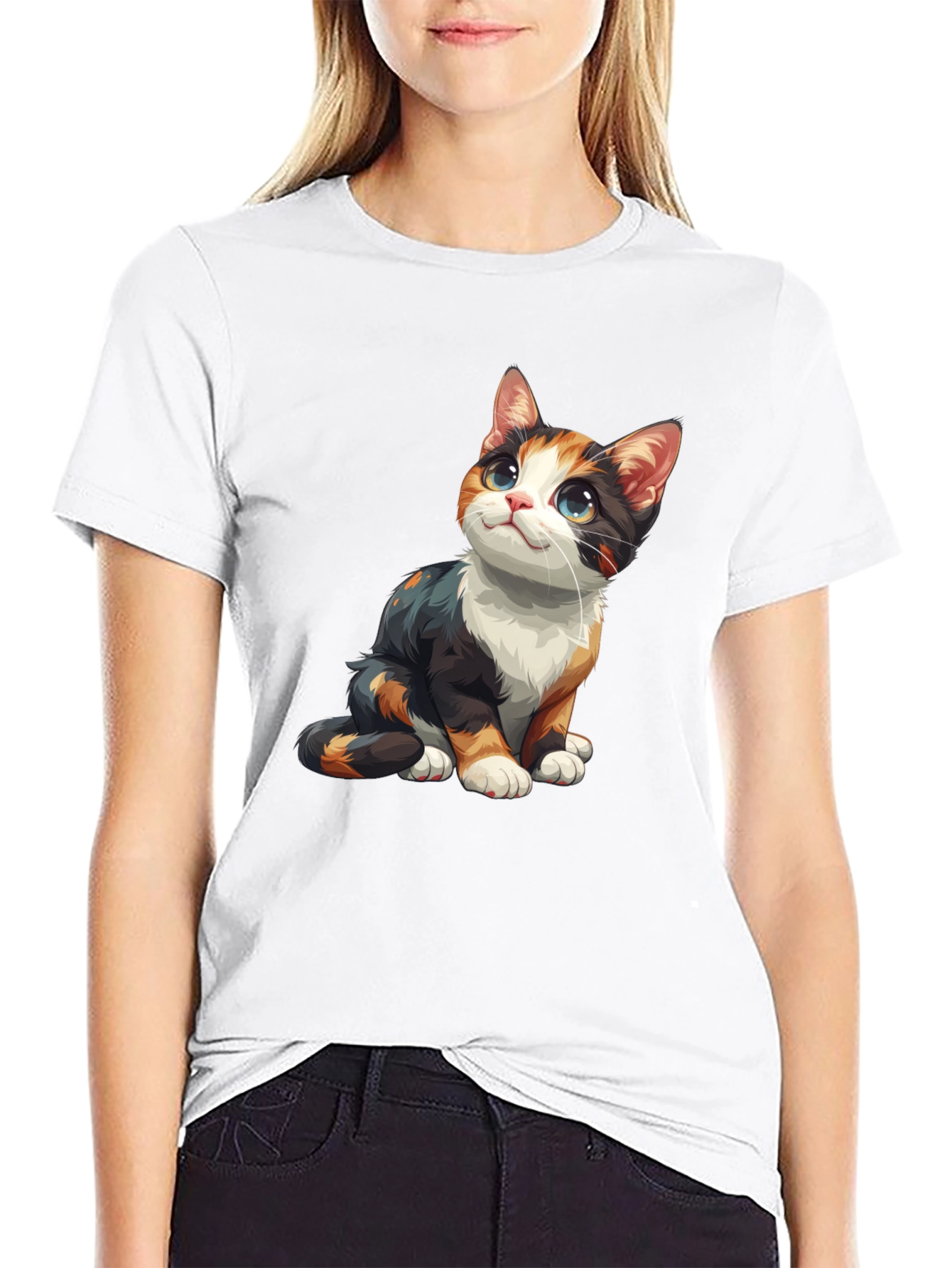 Calico Cat Graphic Tee - Cute Kitten Shirt