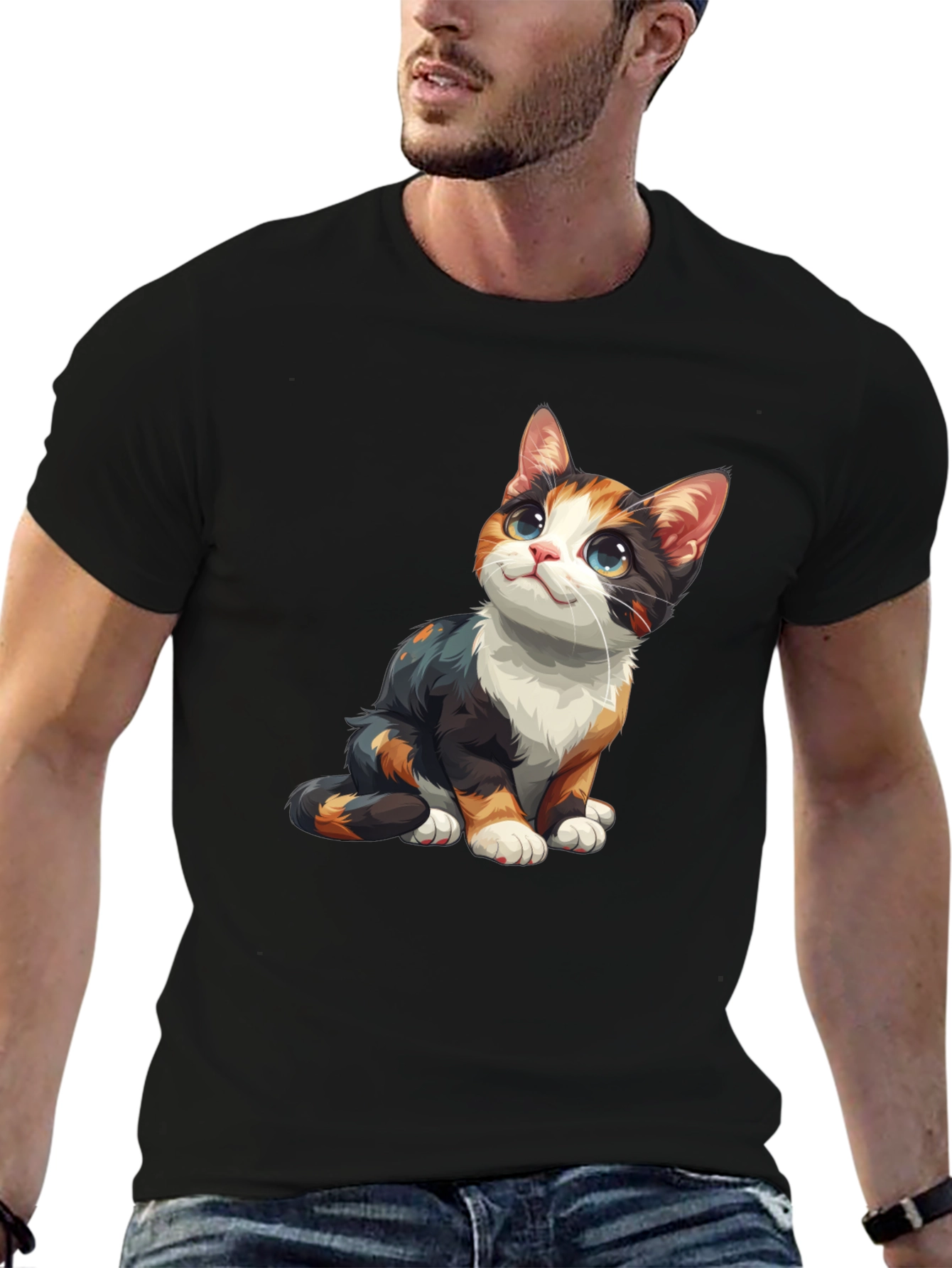 Calico Cat Graphic Tee - Cute Kitten Shirt