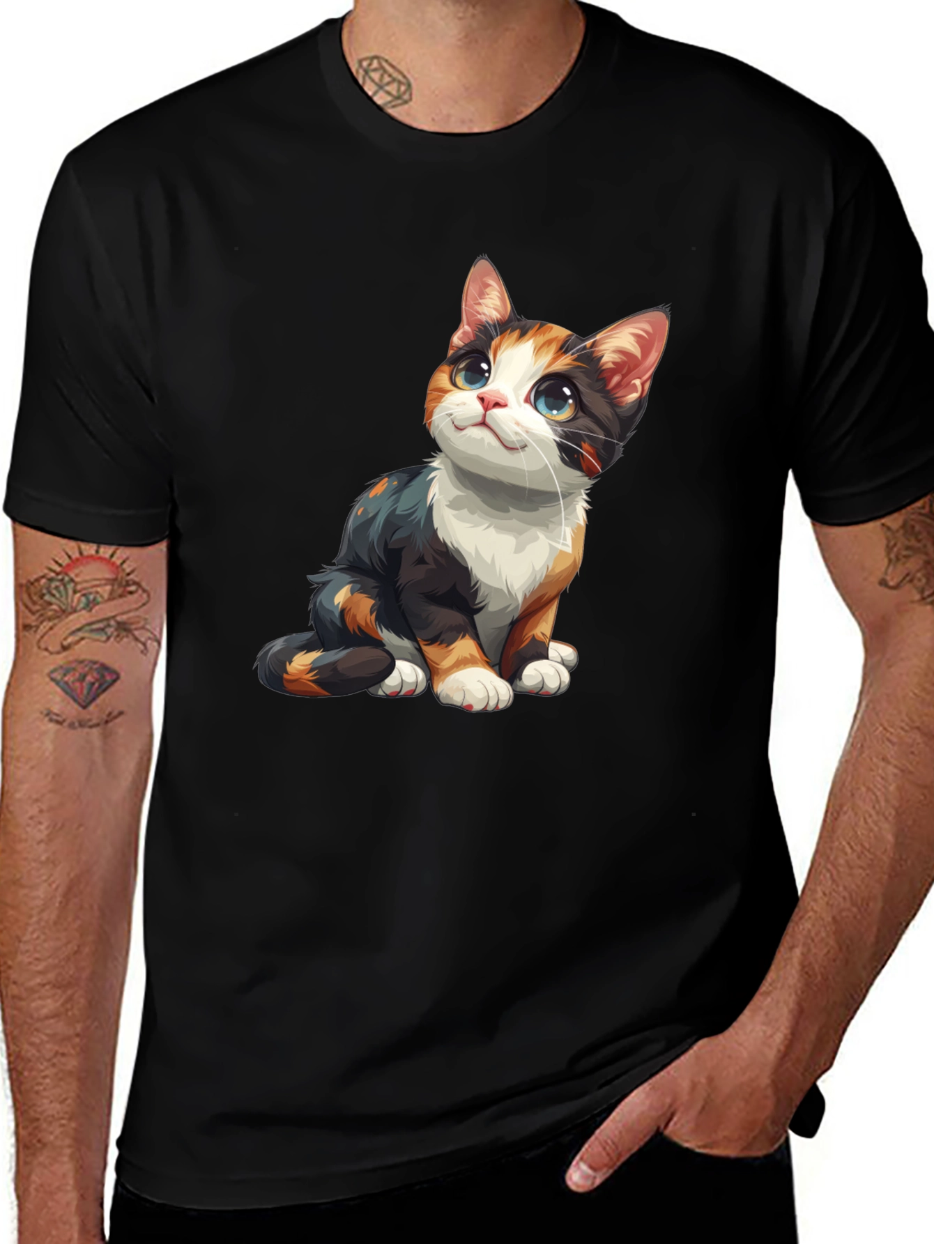 Calico Cat Graphic Tee - Cute Kitten Shirt