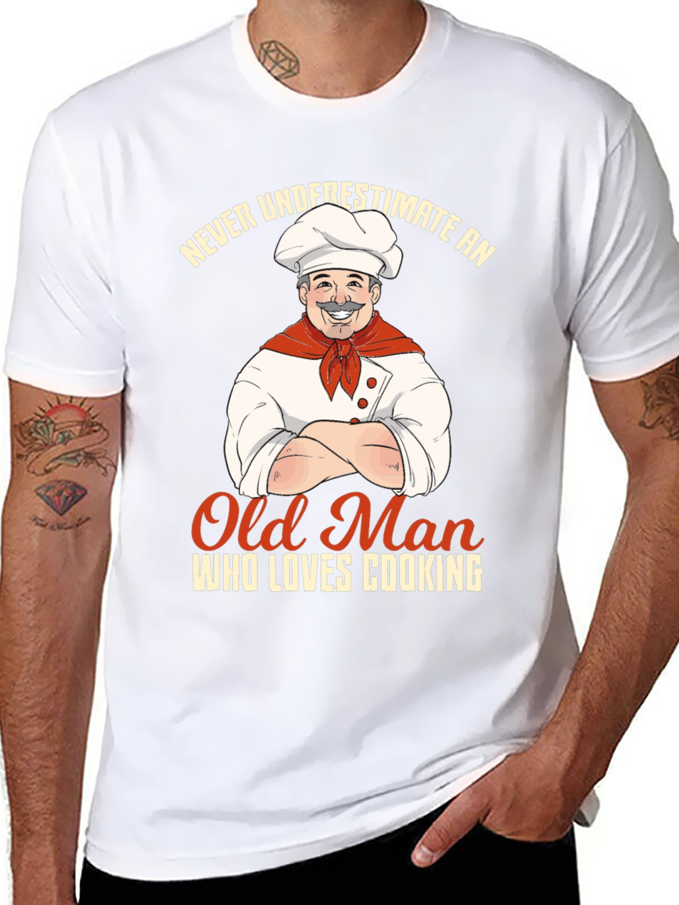 Never Underestimate an Old Man Who Loves Cooking T-Shirt