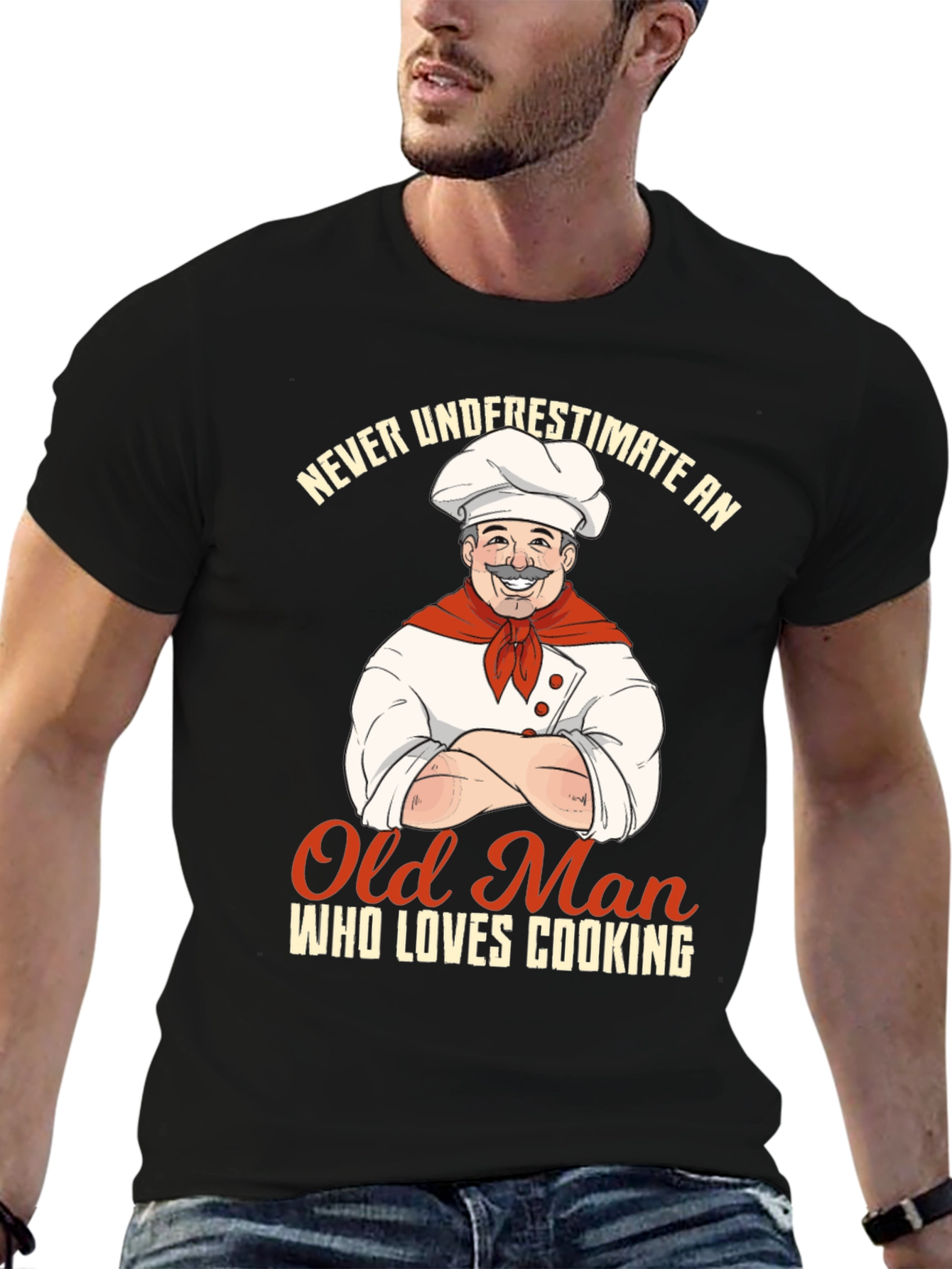Never Underestimate an Old Man Who Loves Cooking T-Shirt