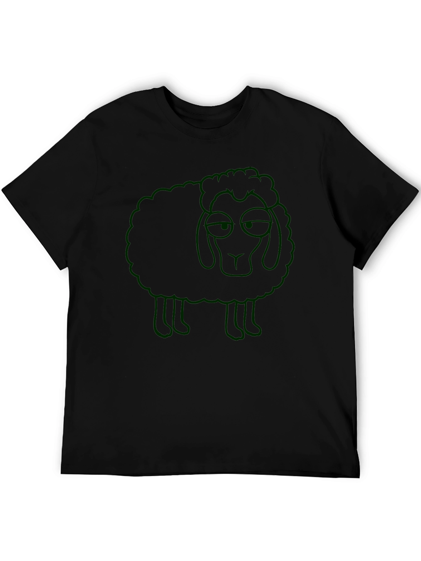 Sheep Graphic Mens Black T-Shirt