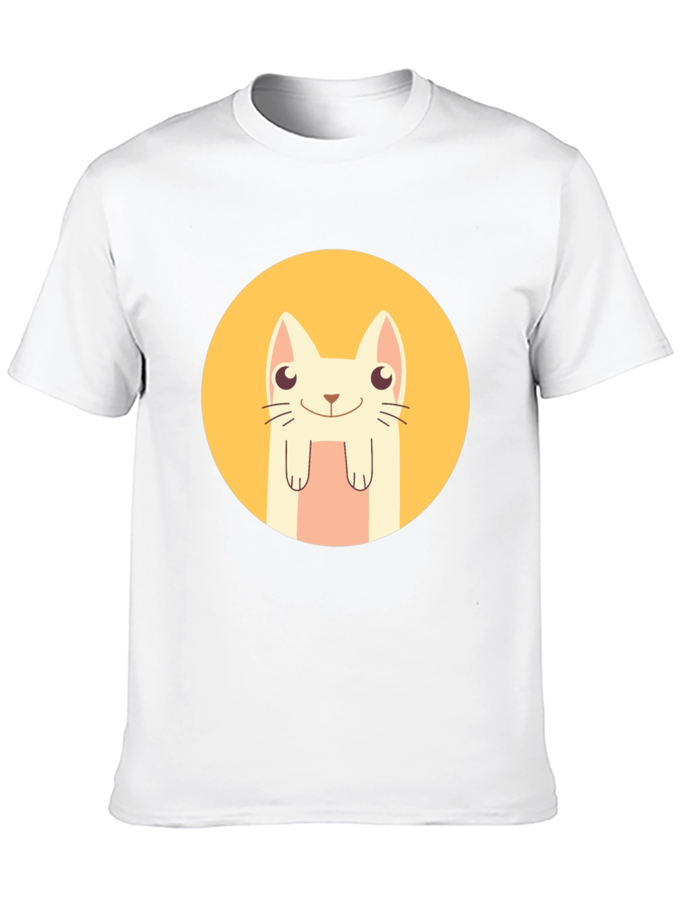 Cute Cartoon Cat T-Shirt - Black Graphic Tee