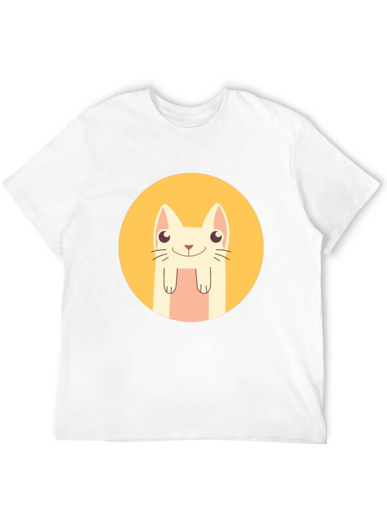 Cute Cartoon Cat T-Shirt - Black Graphic Tee