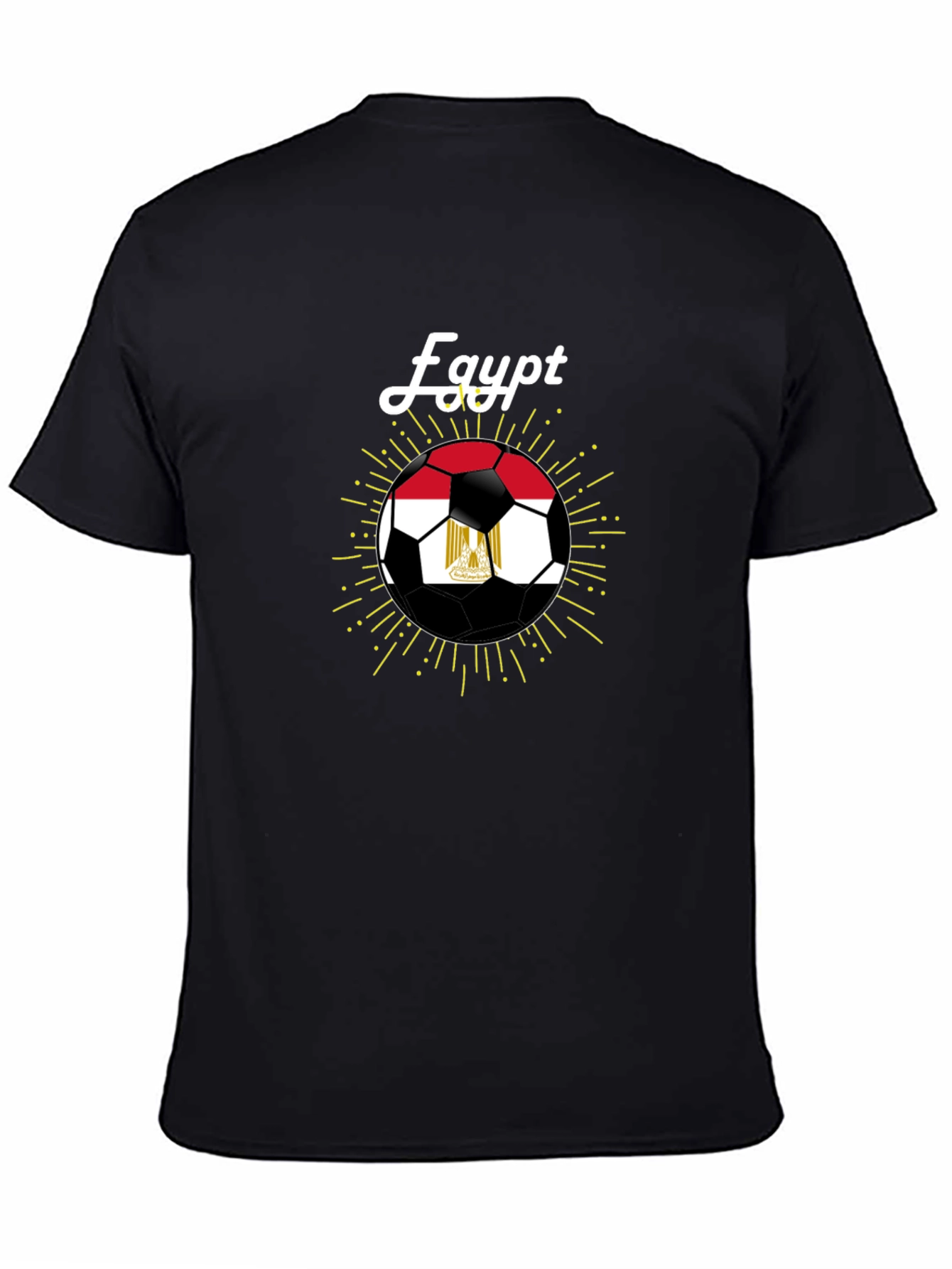 Egypt Soccer Fan T-Shirt - Black Cotton Blend