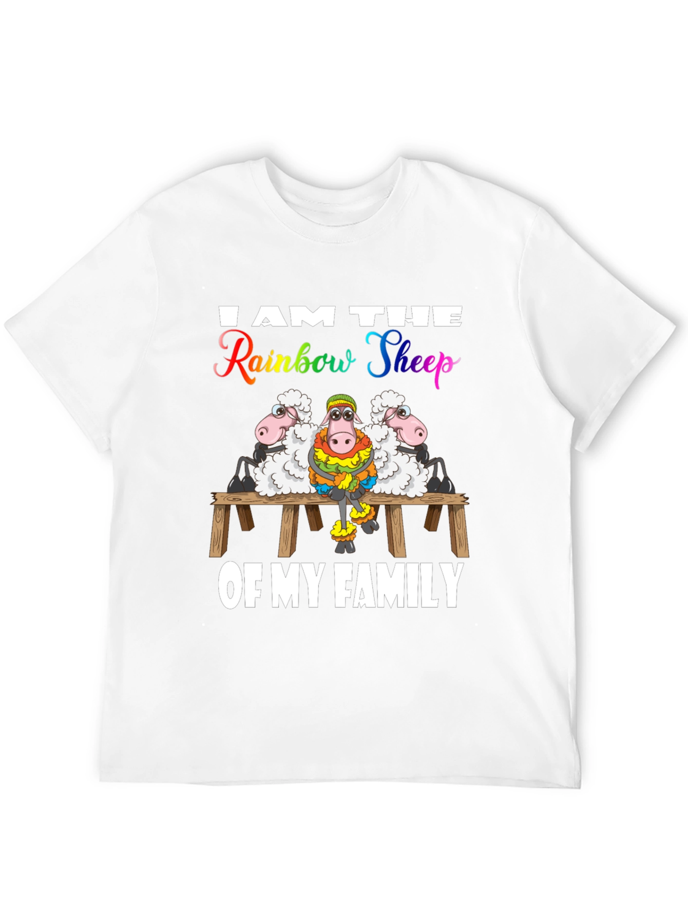 Rainbow Sheep Family T-Shirt