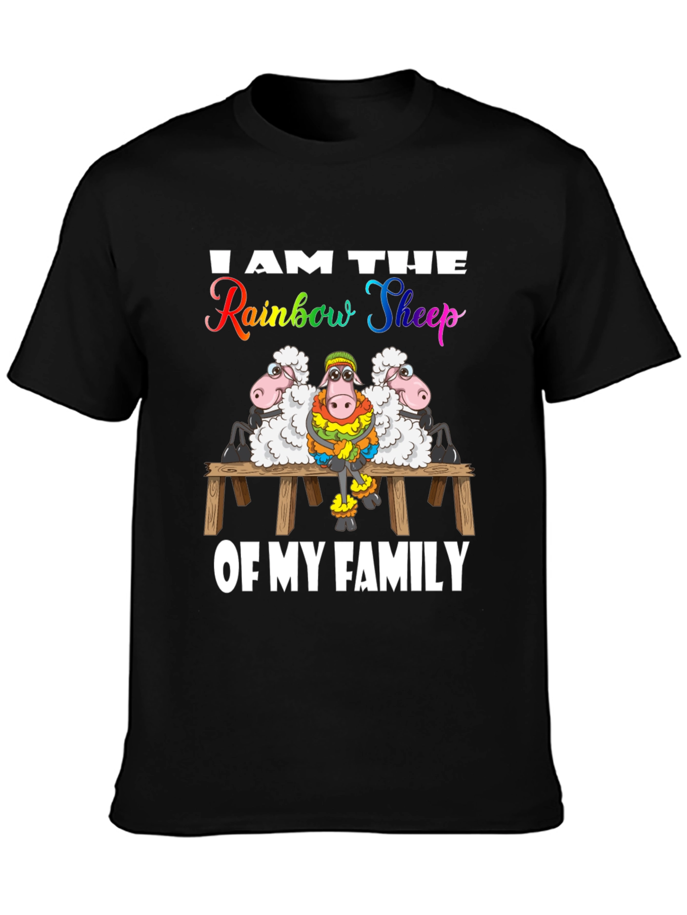 Rainbow Sheep Family T-Shirt