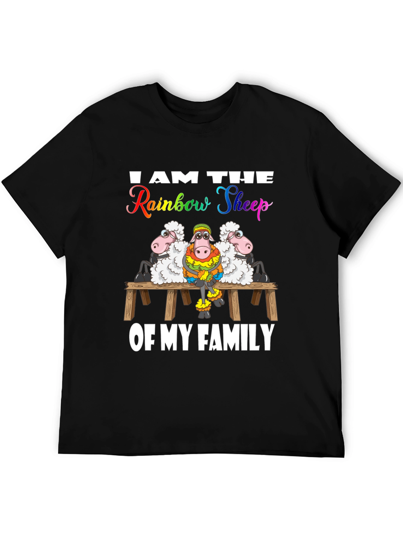 Rainbow Sheep Family T-Shirt
