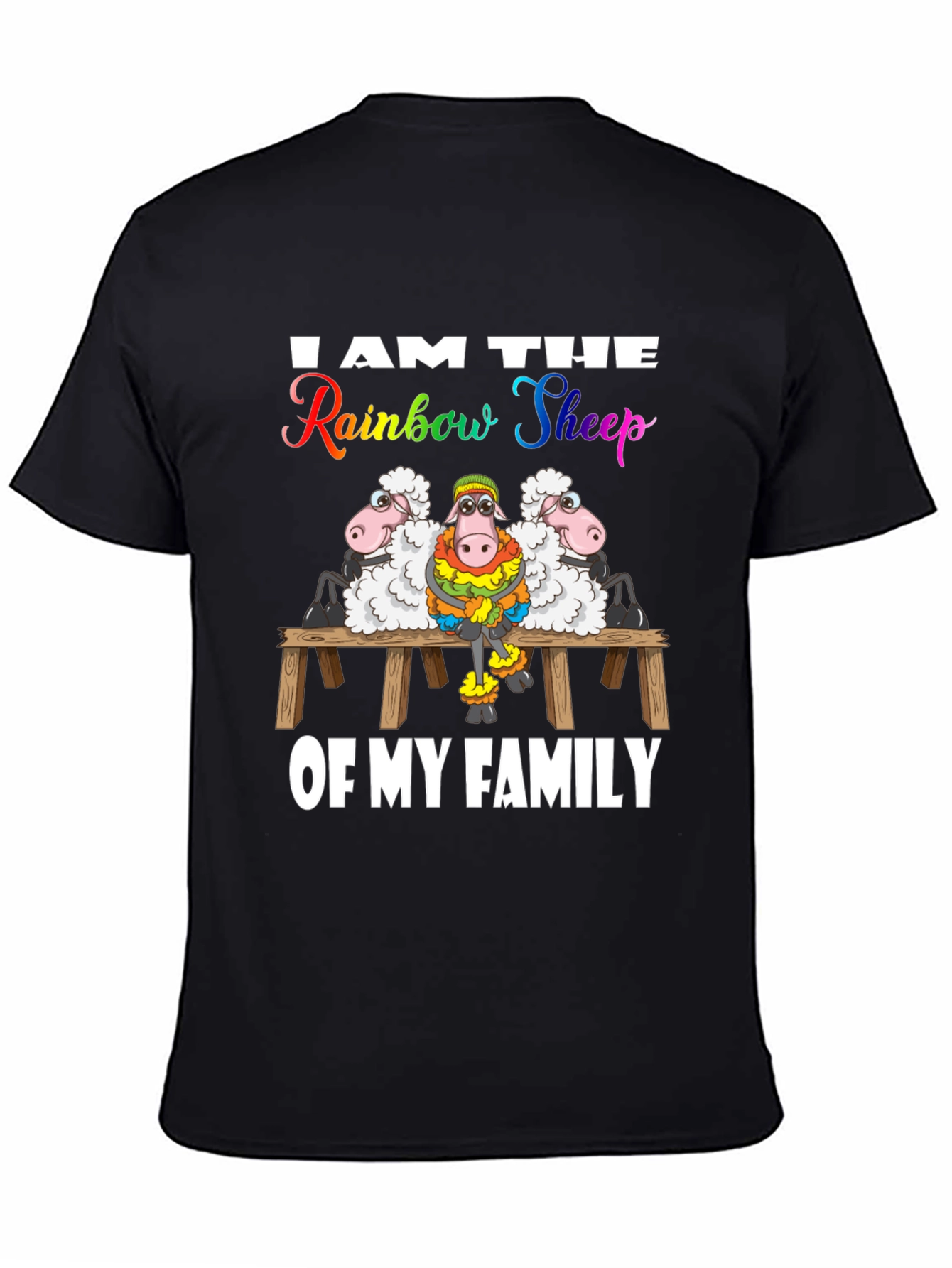 Rainbow Sheep Family T-Shirt