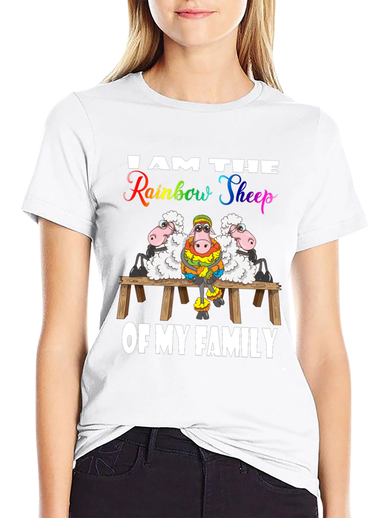 Rainbow Sheep Family T-Shirt