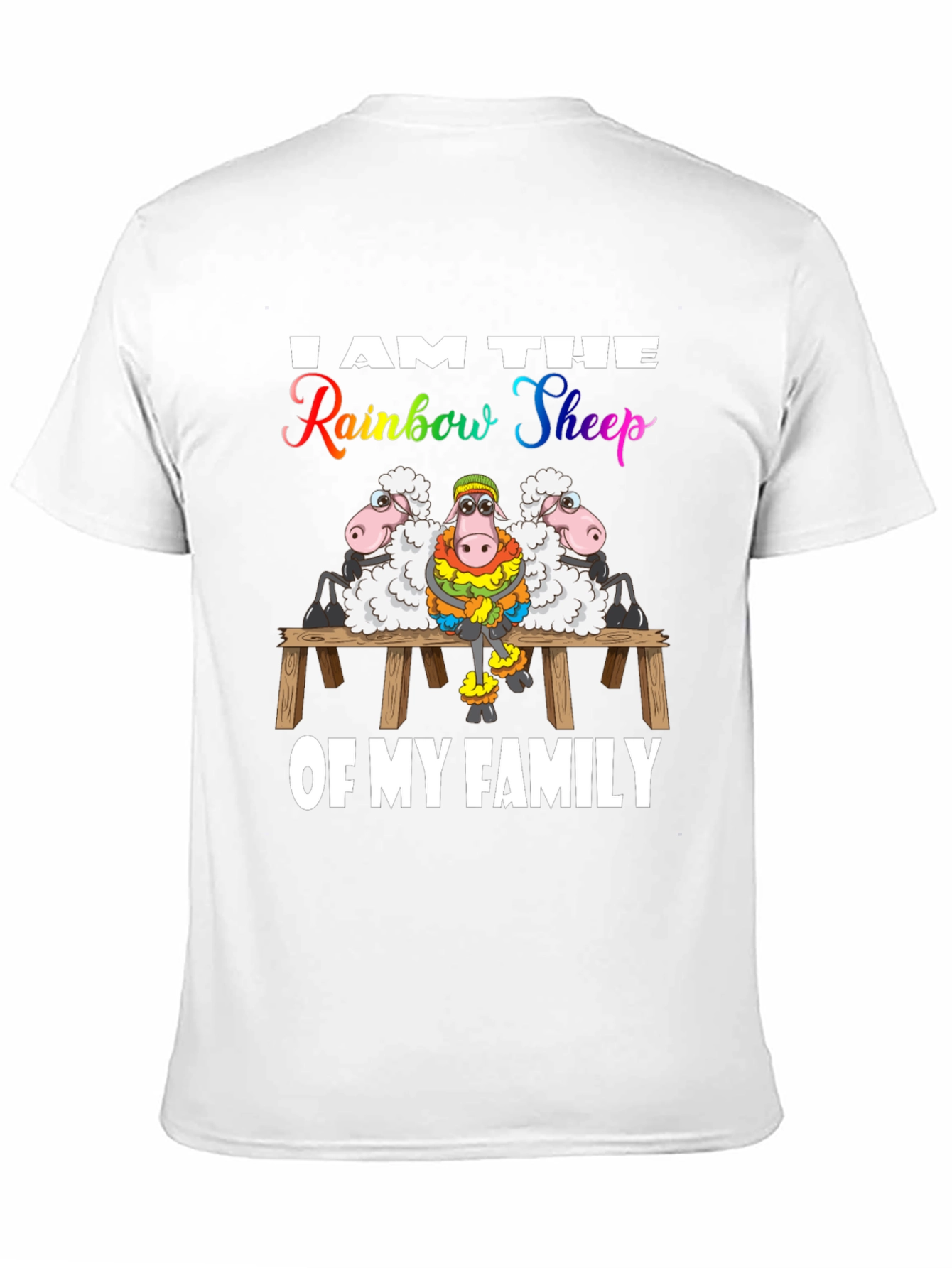 Rainbow Sheep Family T-Shirt