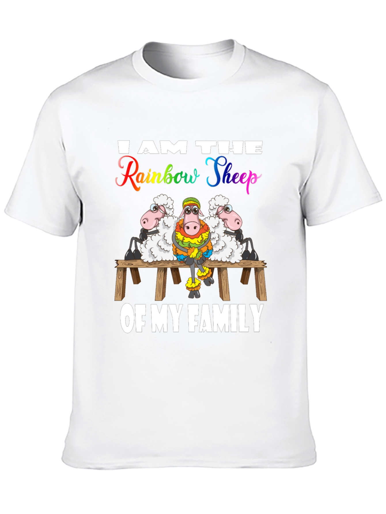 Rainbow Sheep Family T-Shirt