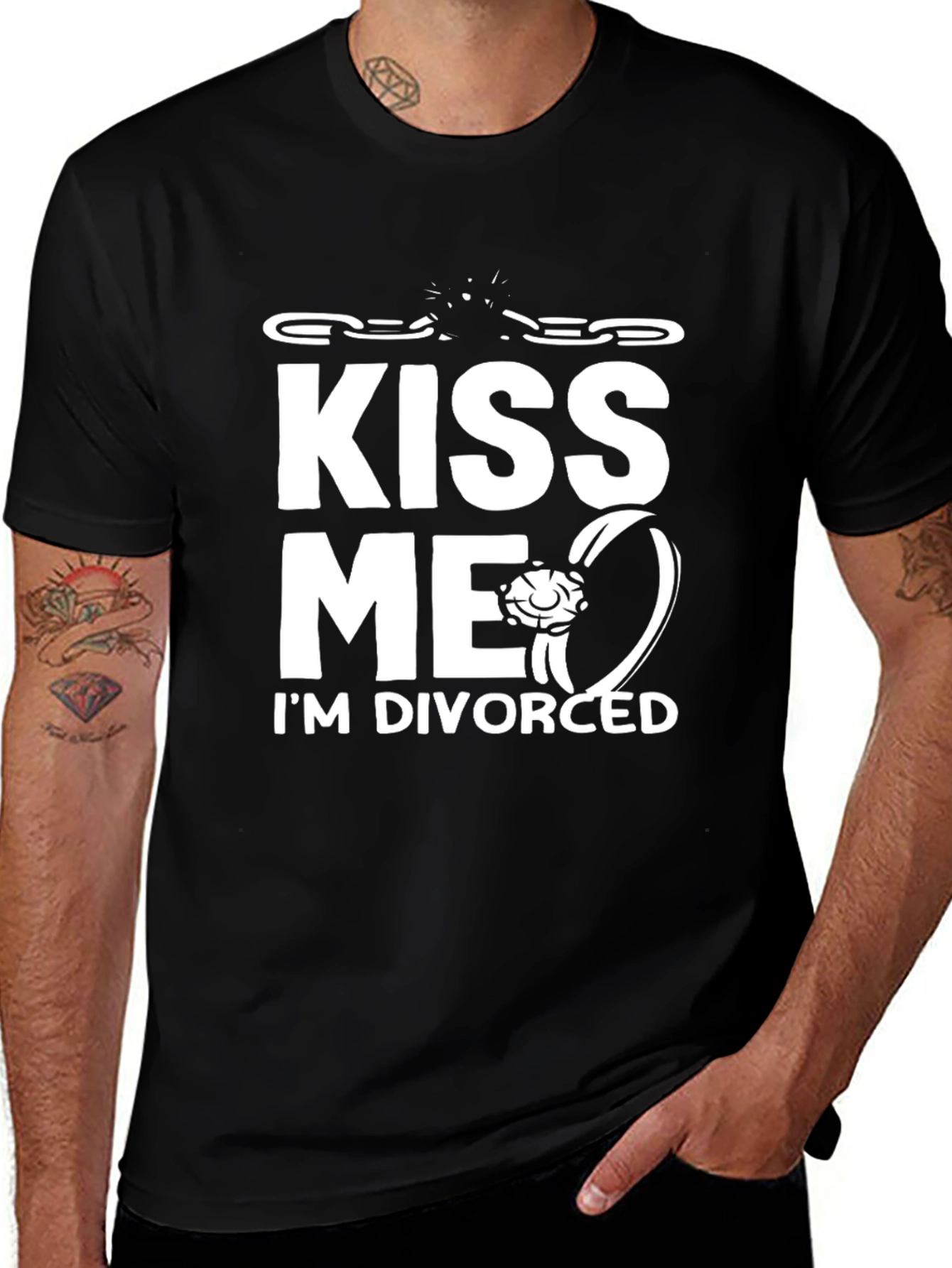 Kiss Me Im Divorced T-Shirt Funny Slogan Tee