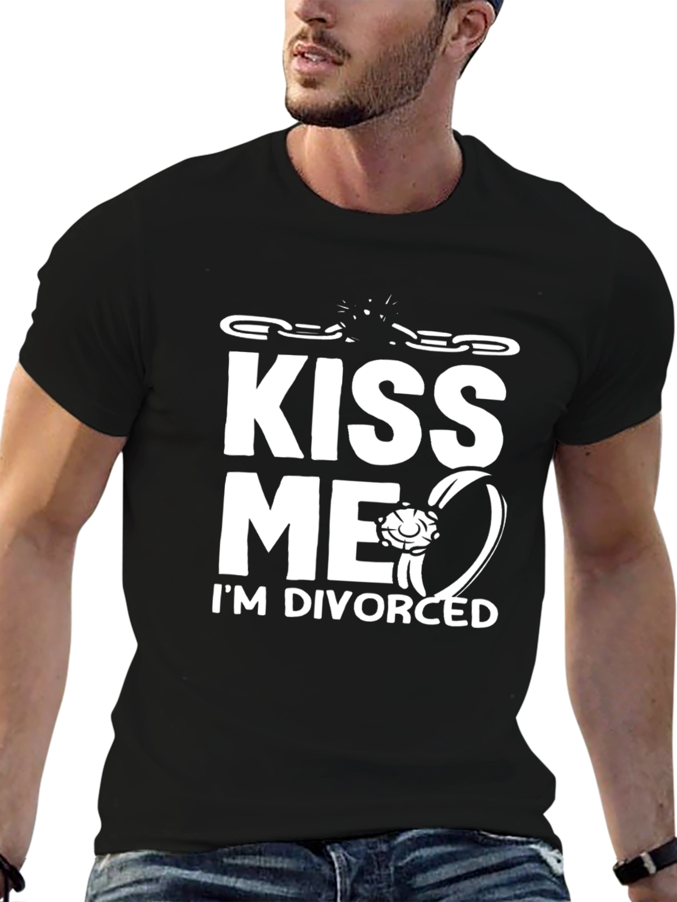 Kiss Me Im Divorced T-Shirt Funny Slogan Tee