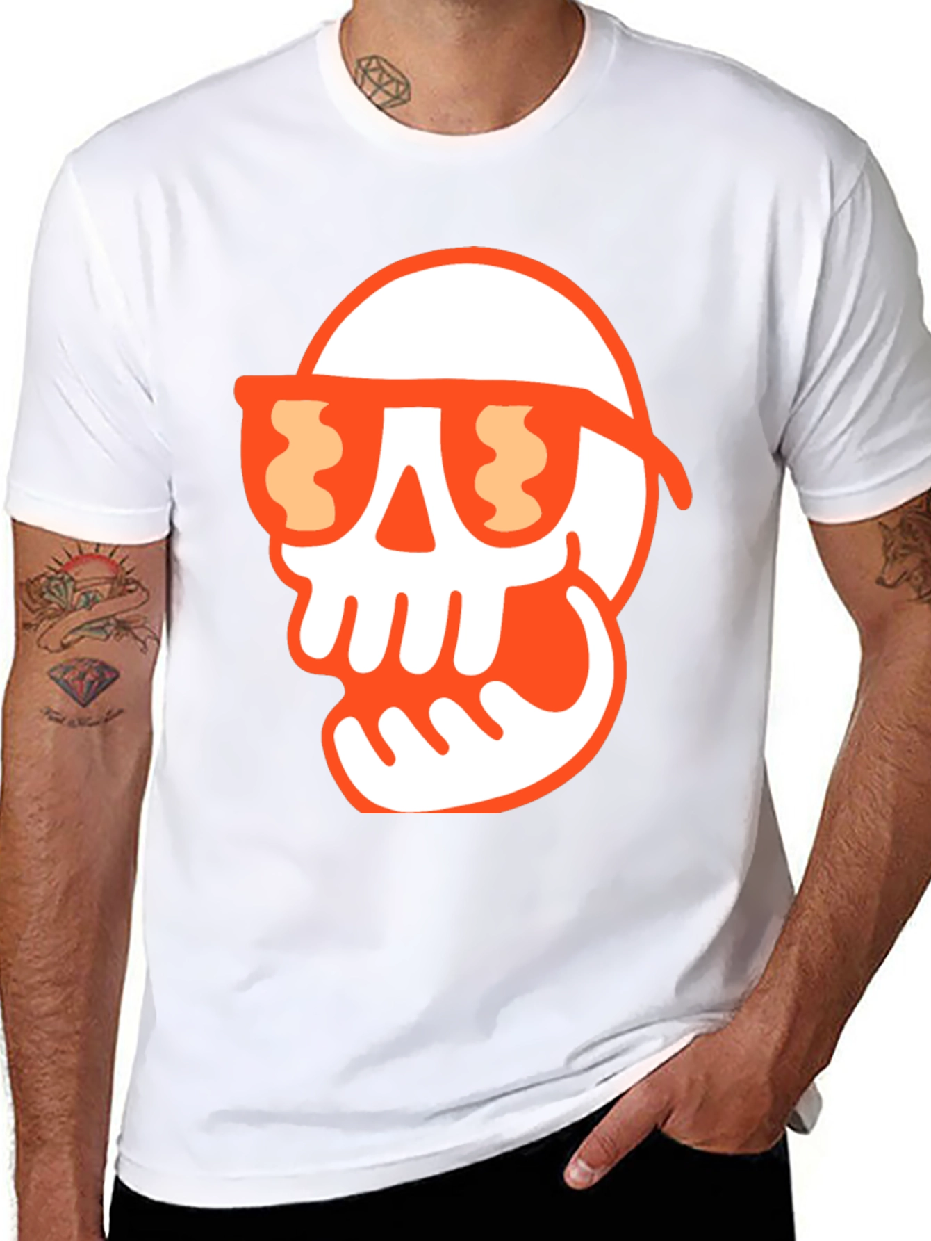 Cool Skull Graphic Tee - Black