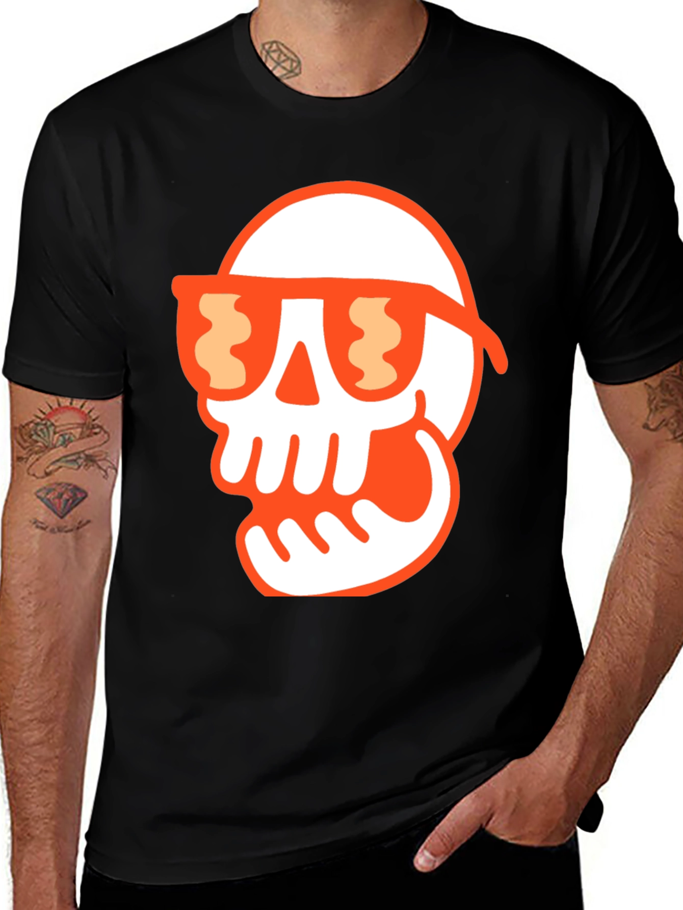 Cool Skull Graphic Tee - Black