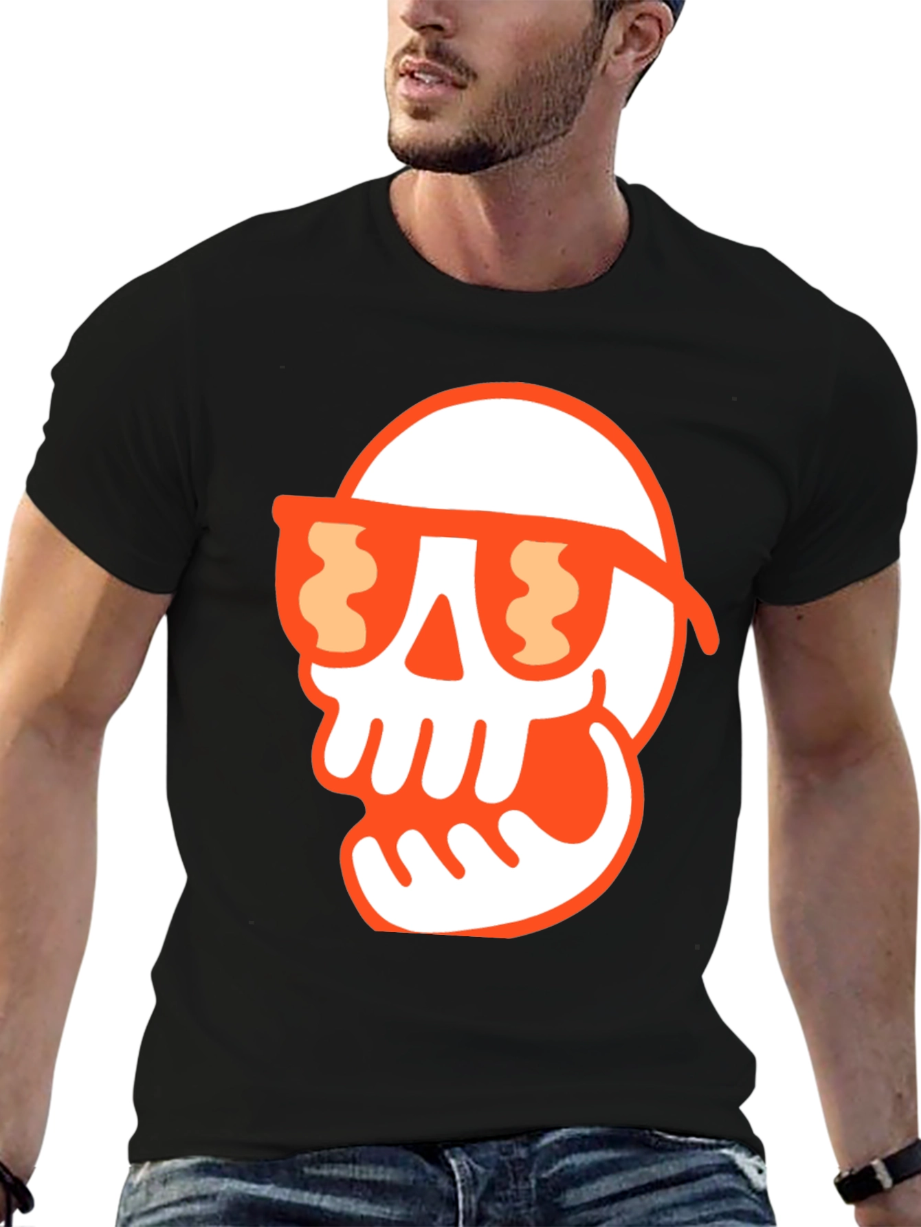 Cool Skull Graphic Tee - Black
