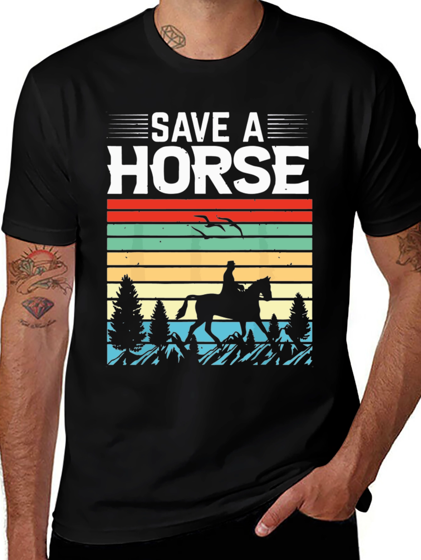 Save A Horse T-Shirt - Retro Equestrian Design