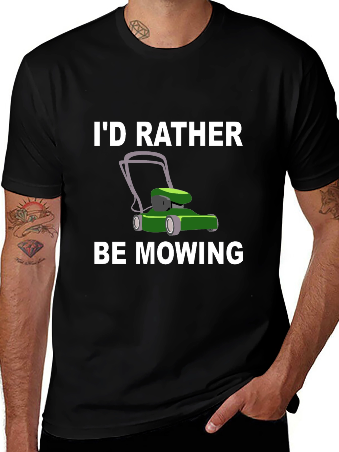 Id Rather Be Mowing T-Shirt - Lawn Care Gift