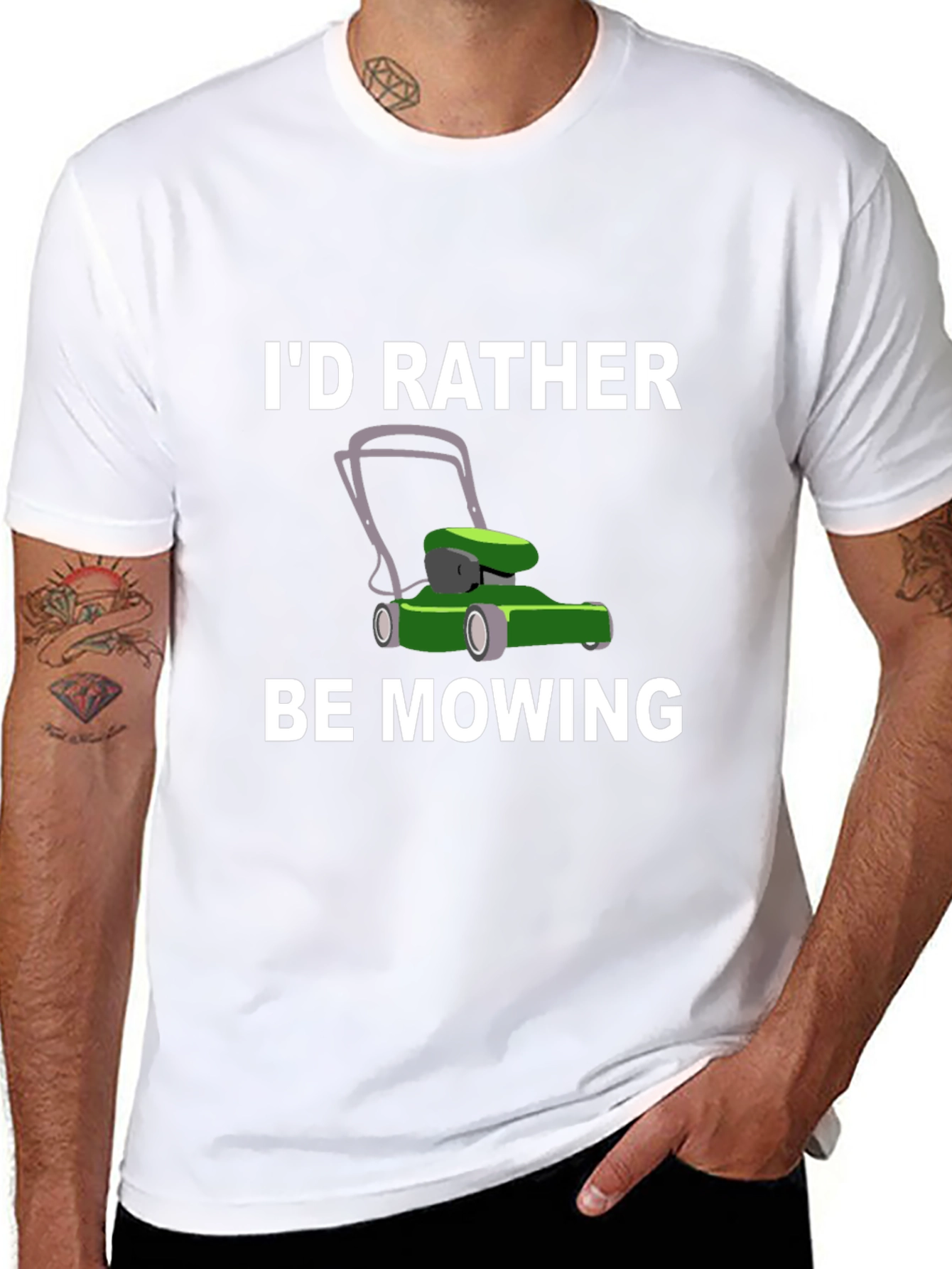 Id Rather Be Mowing T-Shirt - Lawn Care Gift