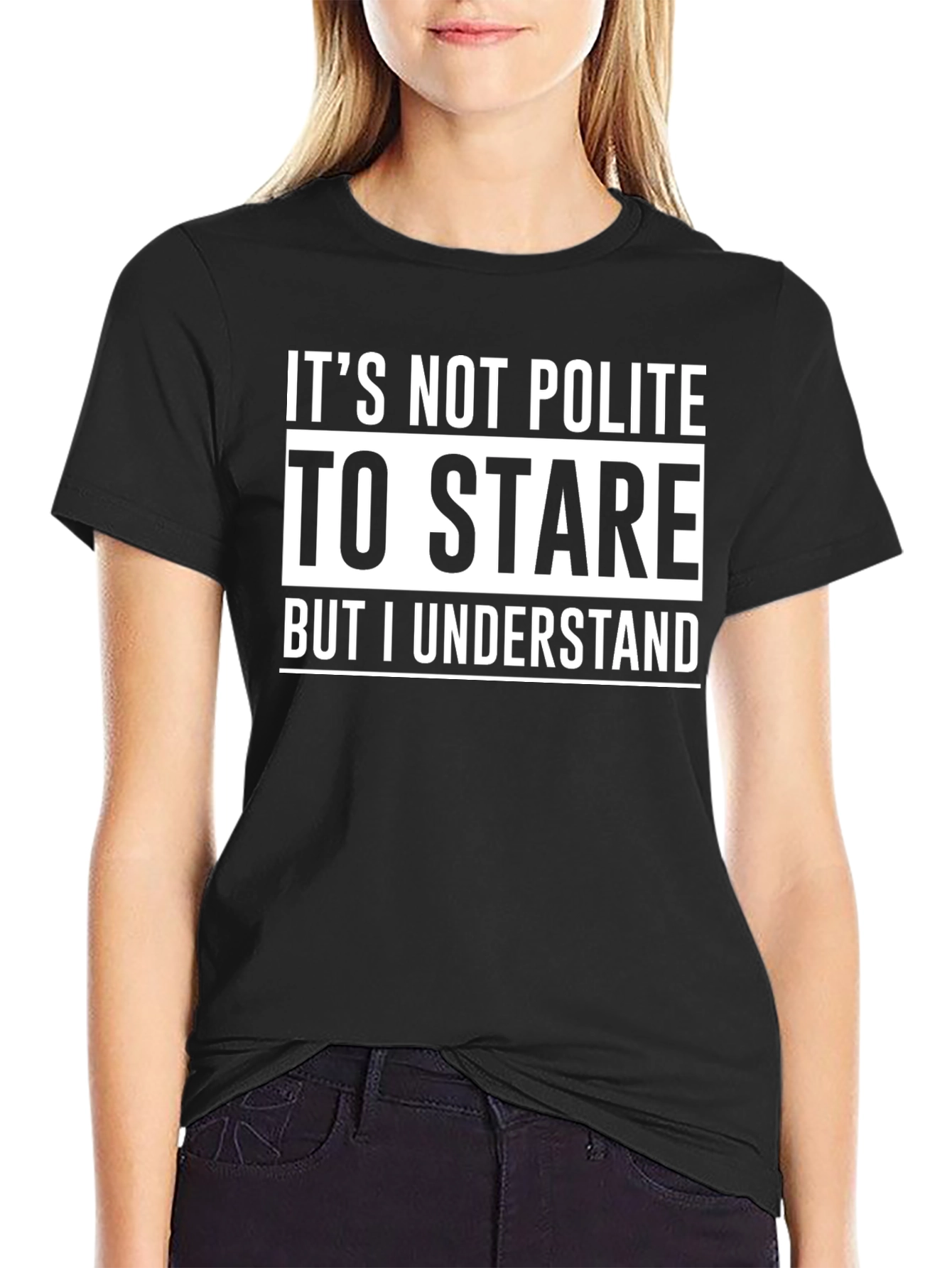 Funny Stare Graphic Tee - Mens Black T-Shirt