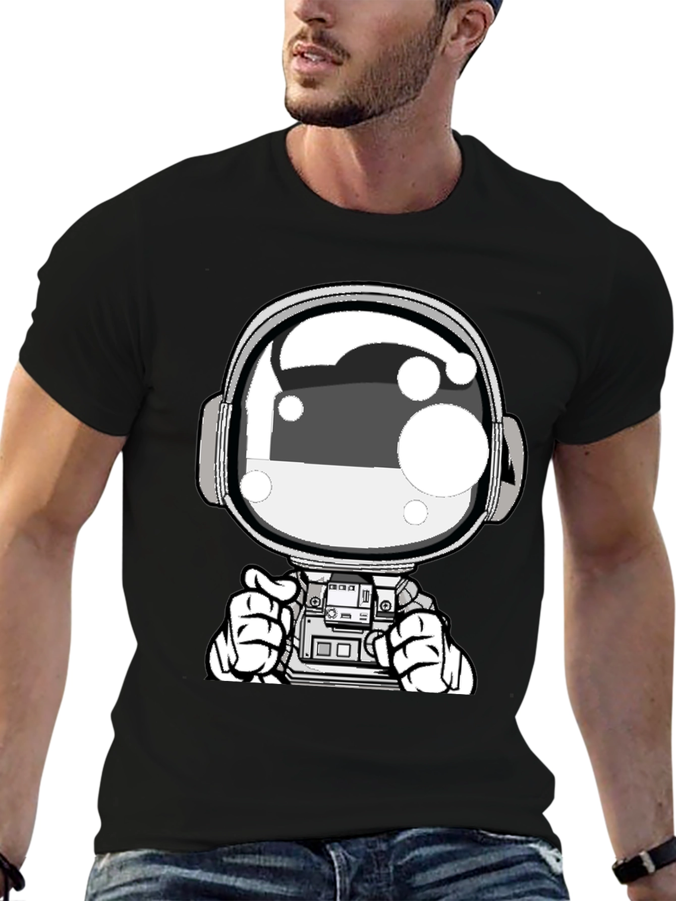 Astronaut Graphic Tee - Cool Space Design