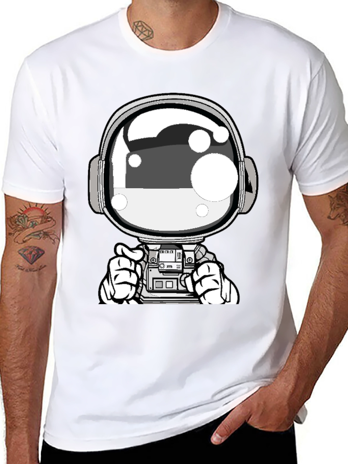 Astronaut Graphic Tee - Cool Space Design