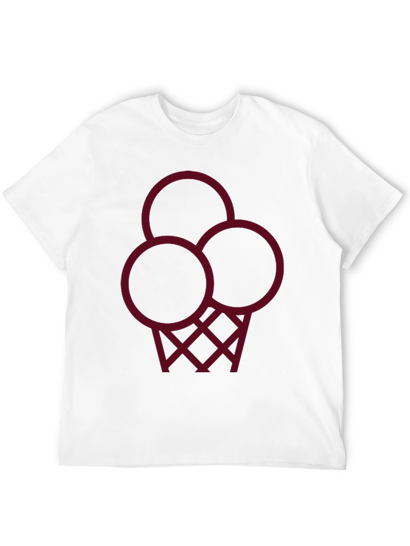 Modern Black T-Shirt with Geometric Ice Cream Design