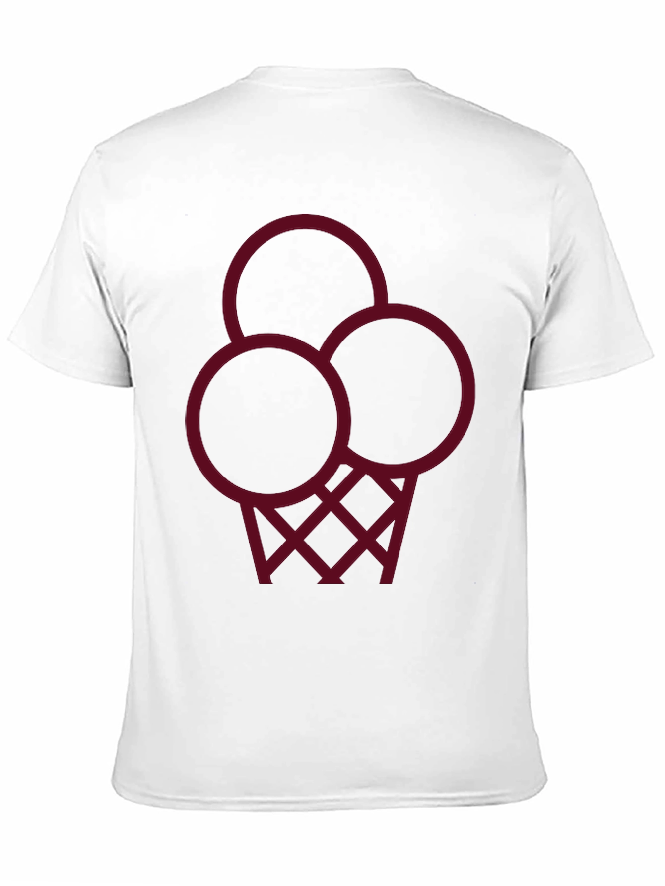 Modern Black T-Shirt with Geometric Ice Cream Design